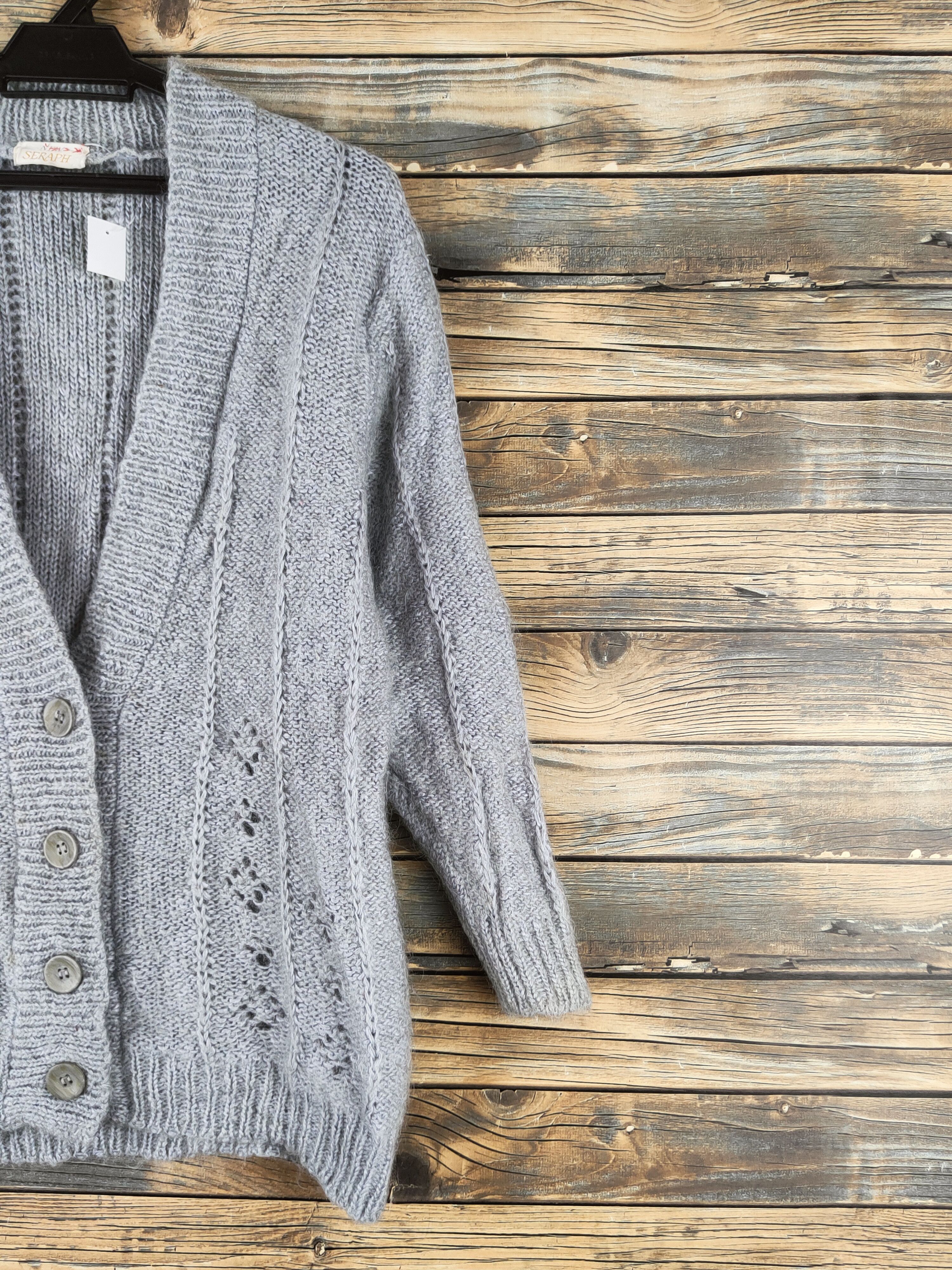 Japanese Brand DL New Seraph Gray Knitwear Cardigans #46-562 Size M / US 6-8 / IT 42-44 - 5 Thumbnail