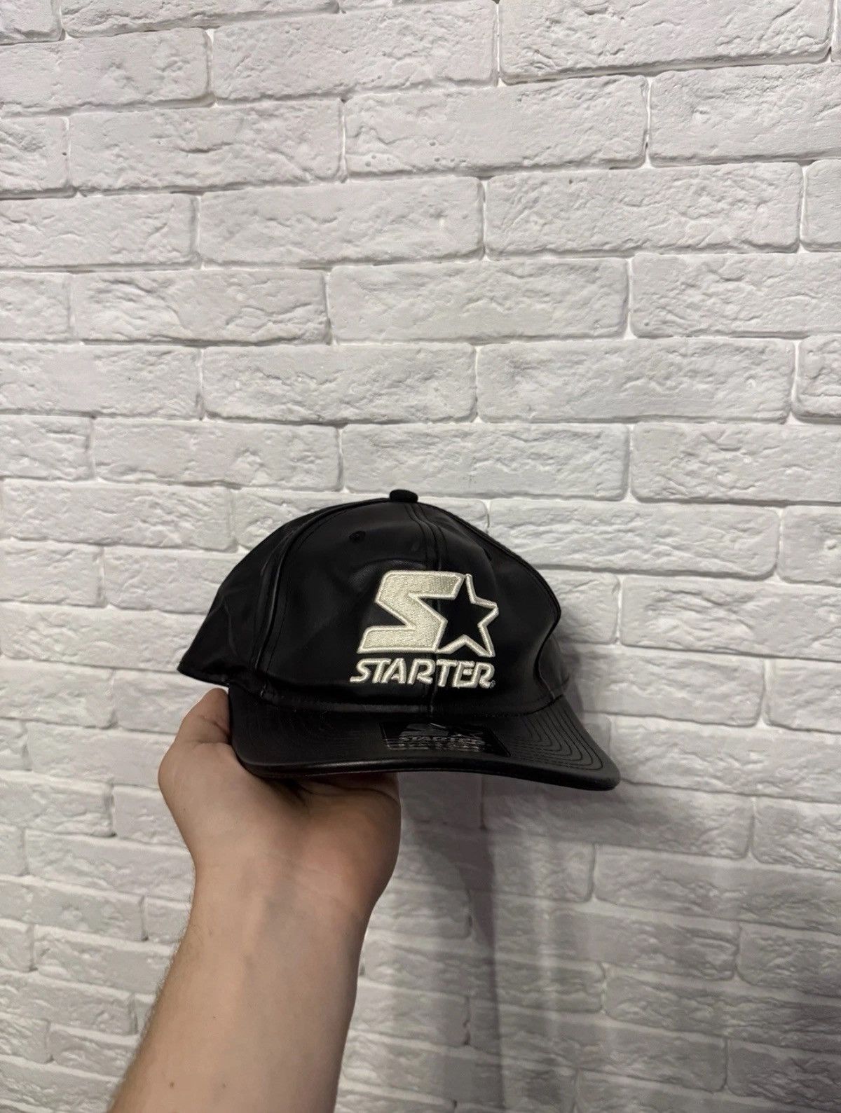 Starter Starter Black Label Leather Cap Rap Y2K Playboi Carti Type Size ONE SIZE - 1 Thumbnail