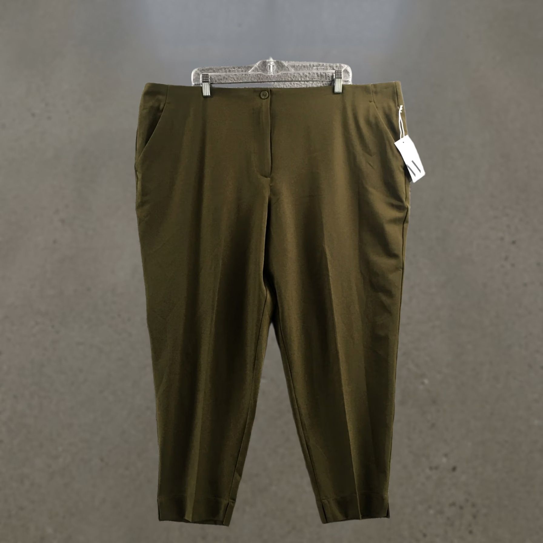 Worthington Worthington Jeans 22W Womens Ankle Pants Green Straight Zip Fly New Size 40" / US 18 - 1 Thumbnail