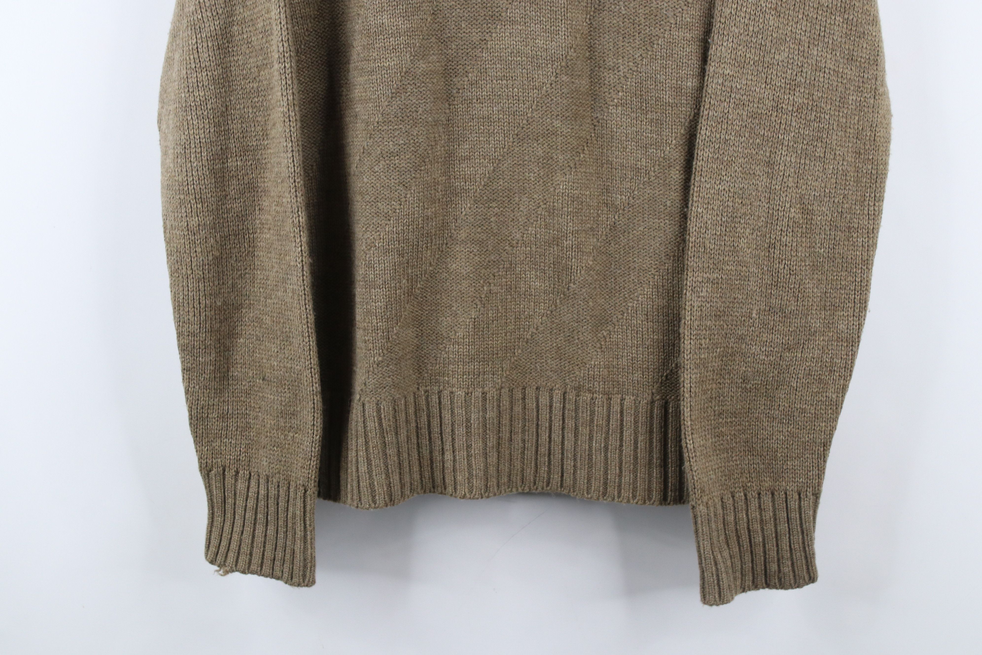 Vintage Vintage 90s Streetwear Knit Pullover Henley Sweater Brown Size US M / EU 48-50 / 2 - 3 Thumbnail