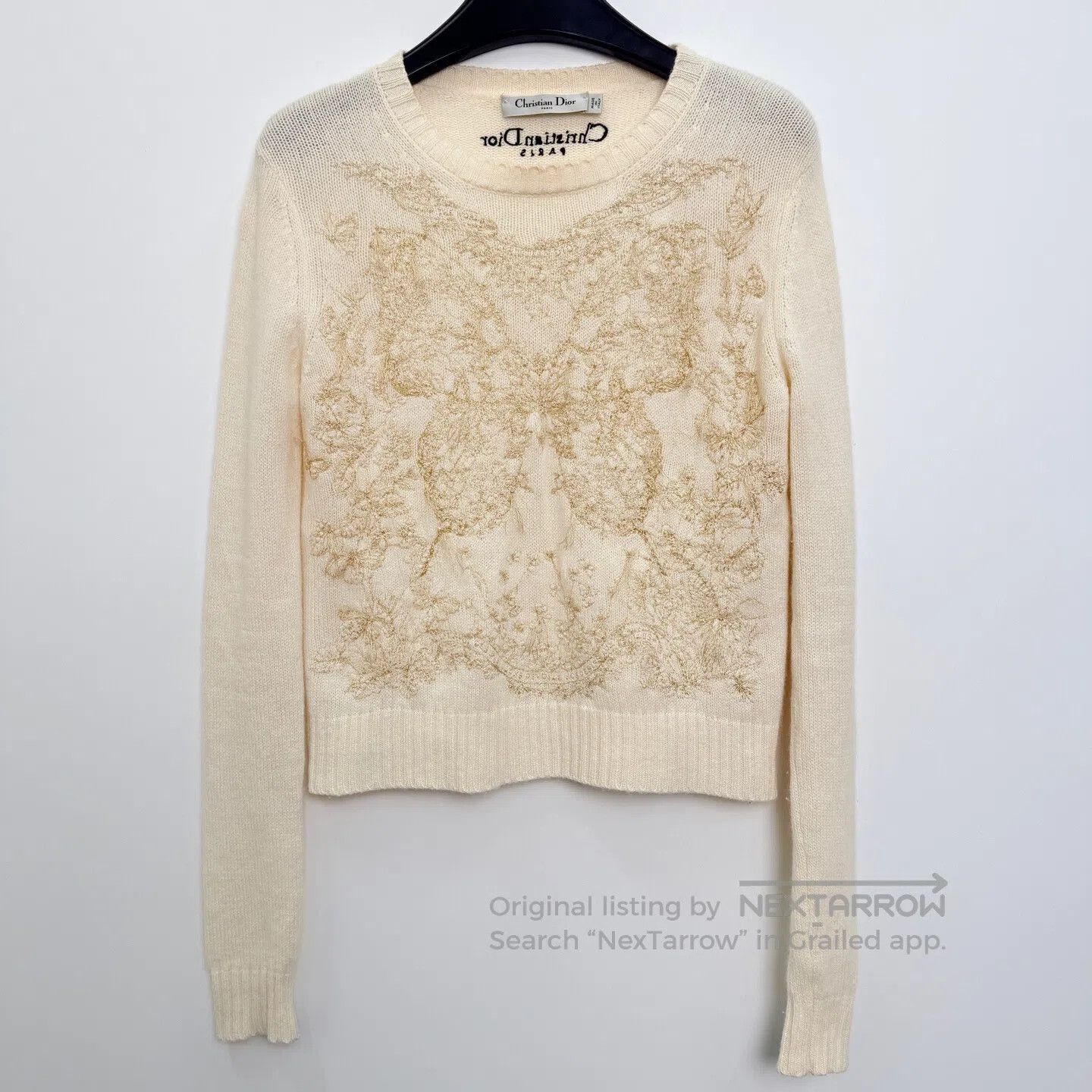 Dior Dior Ribbed Collar Pattern Embroidered Cashmere Sweater| Size XS / US 0-2 / IT 36-38 - 1 Thumbnail
