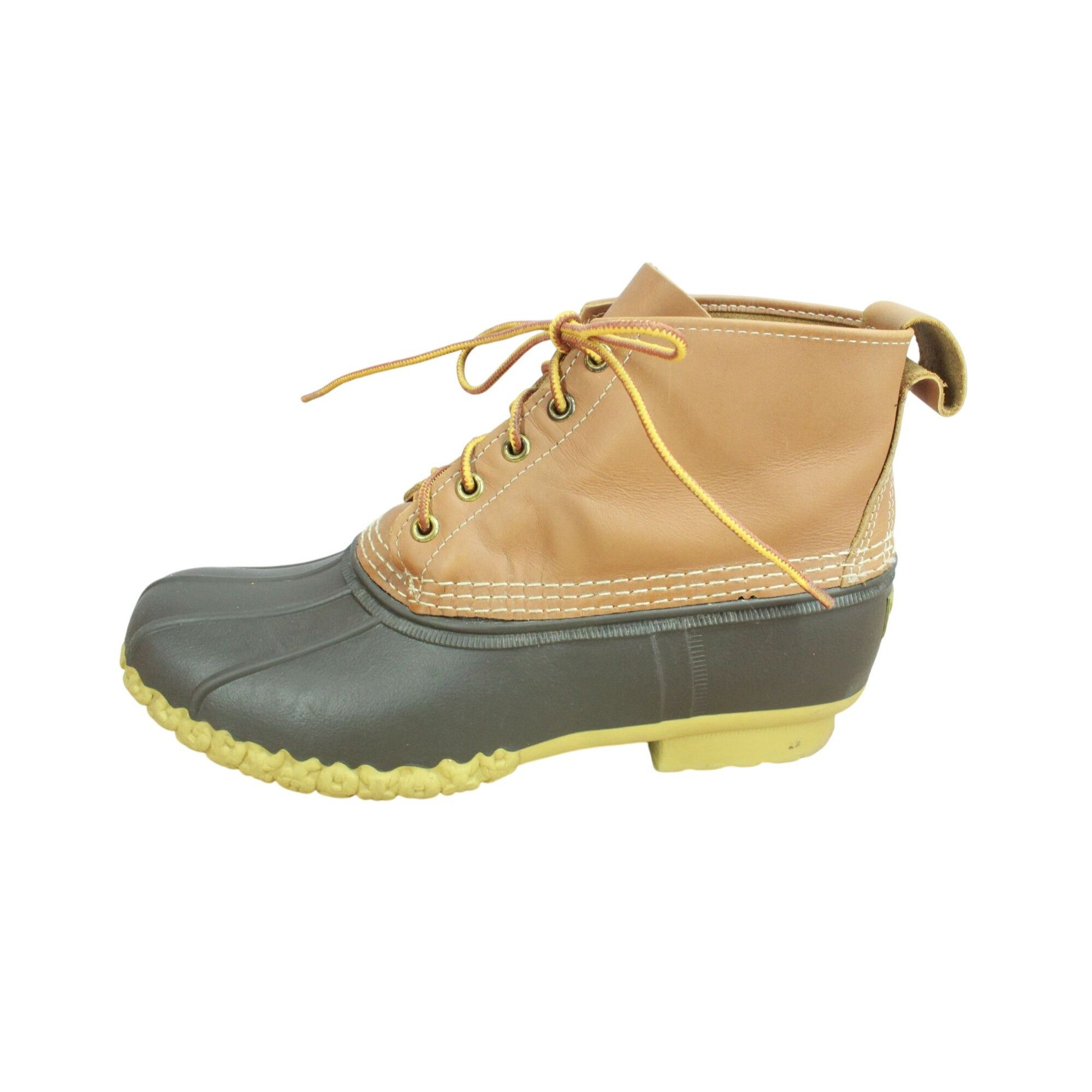 LL Bean Women's Leather Unlined Ankle Duck Boots Size 10 M