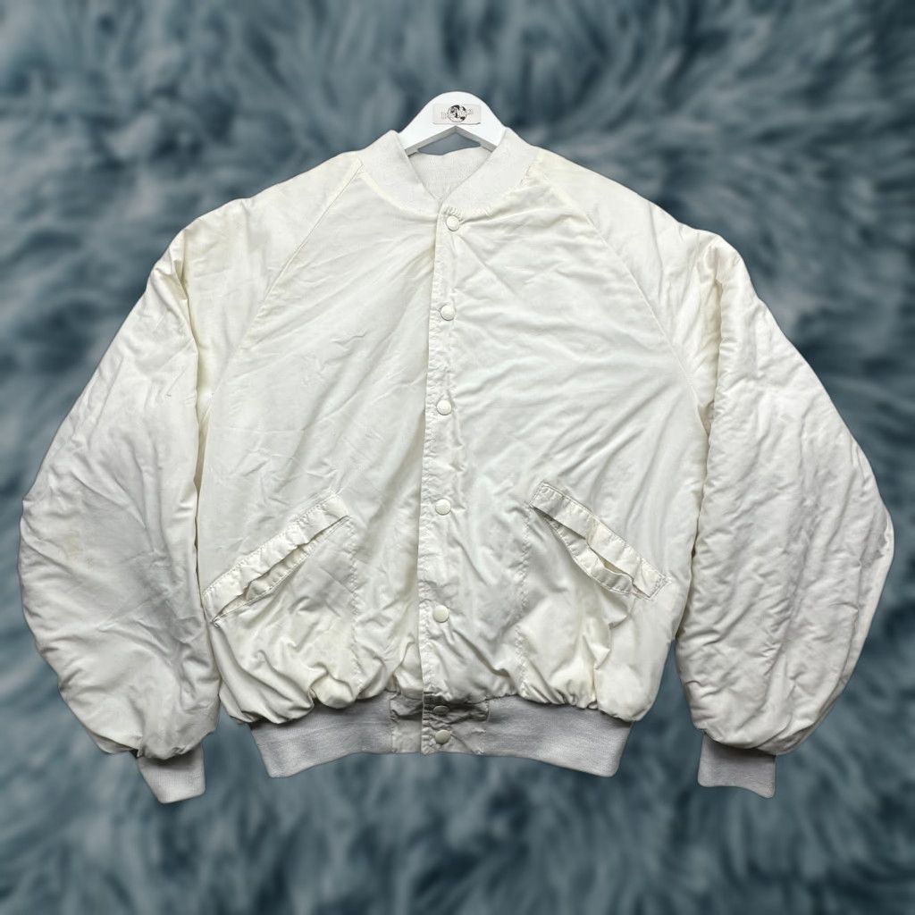Vintage VINTAGE 80s King Louie Pro Fit Quilt Lined Bomber Coach Snap Jacket Mens Large USA White Shirt Size US L / EU 52-54 / 3 - 1 Thumbnail