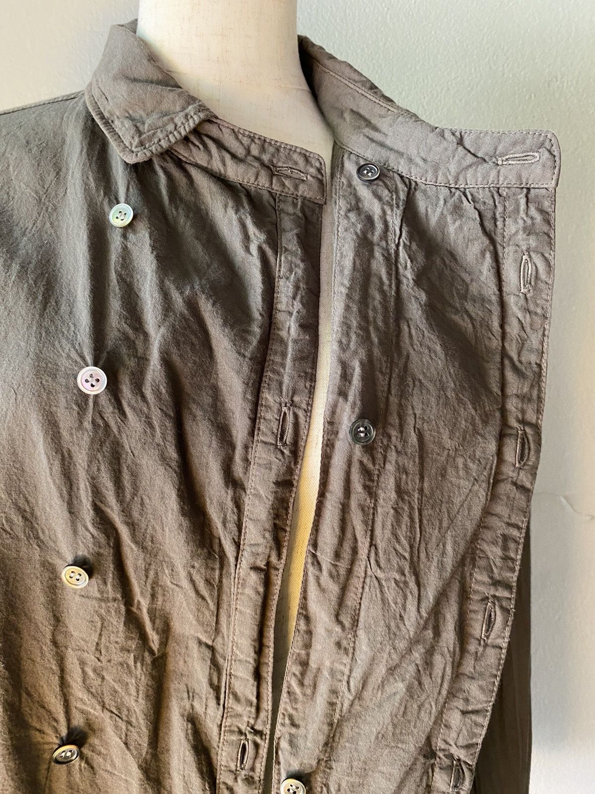 Issey Miyake Plantation Olive Grey Embroidered Fringe Shirt Size M / US 6-8 / IT 42-44 - 10 Thumbnail
