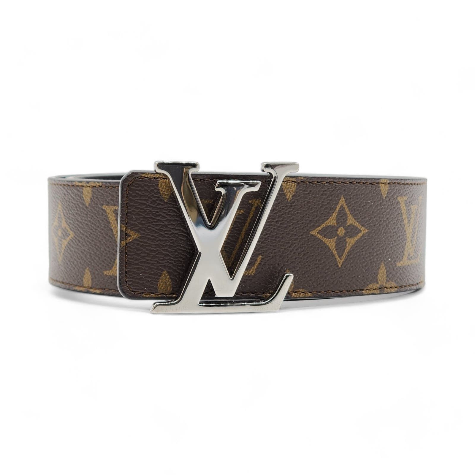 Pre-owned Louis Vuitton Lv Tilt 40mm Monogram Reversible Belt M9821 100/40 $590 In Brown