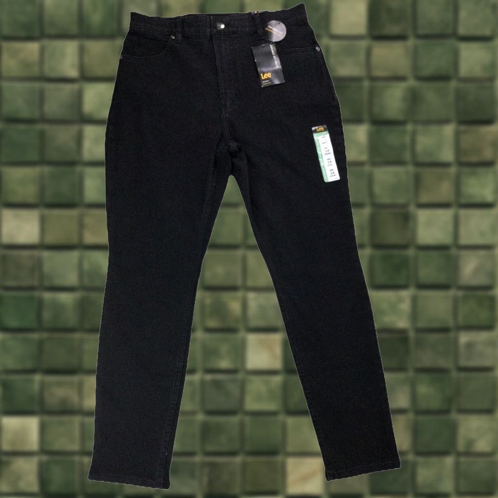 Lee Lee Jeans Skinny Black Stretch Denim Womens 14 Short NWT-12588 High Rise Slim Budd? Size 36" / US 14 / IT 50 - 1 Thumbnail