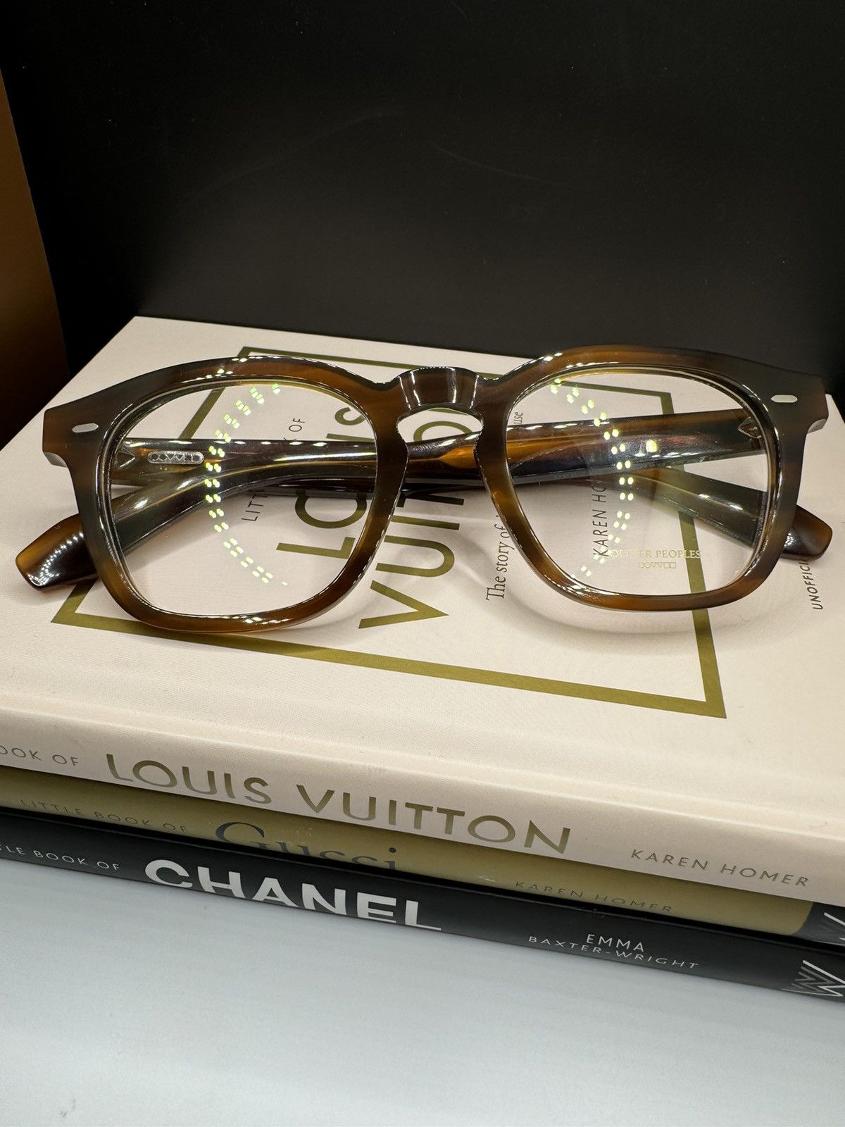 image of Oliver Peoples Eyeglasses in Brown Silver, Men's