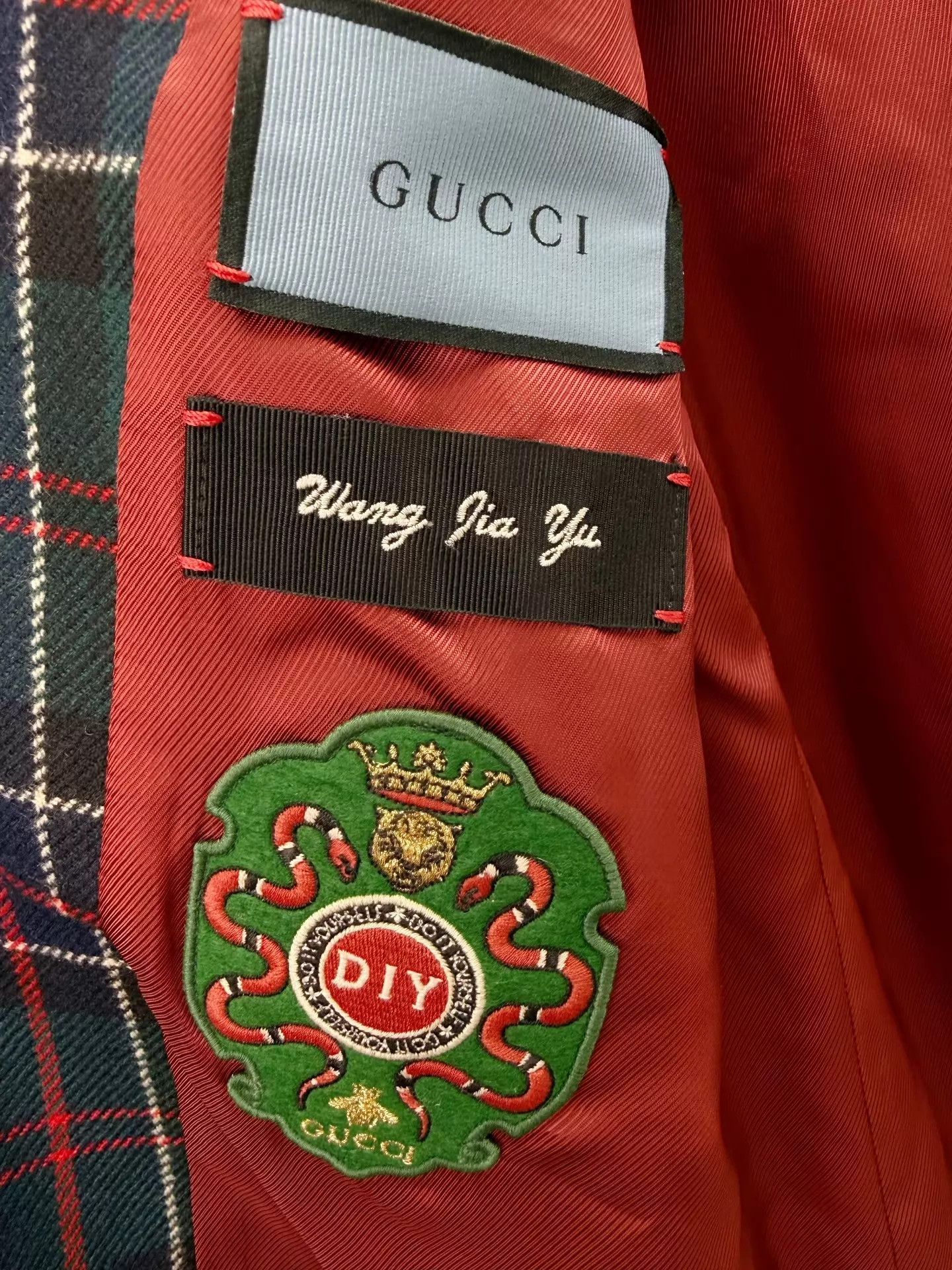 Gucci Gucci Men's Checkered Suit Jacket 44 New Size 44R - 4 Thumbnail