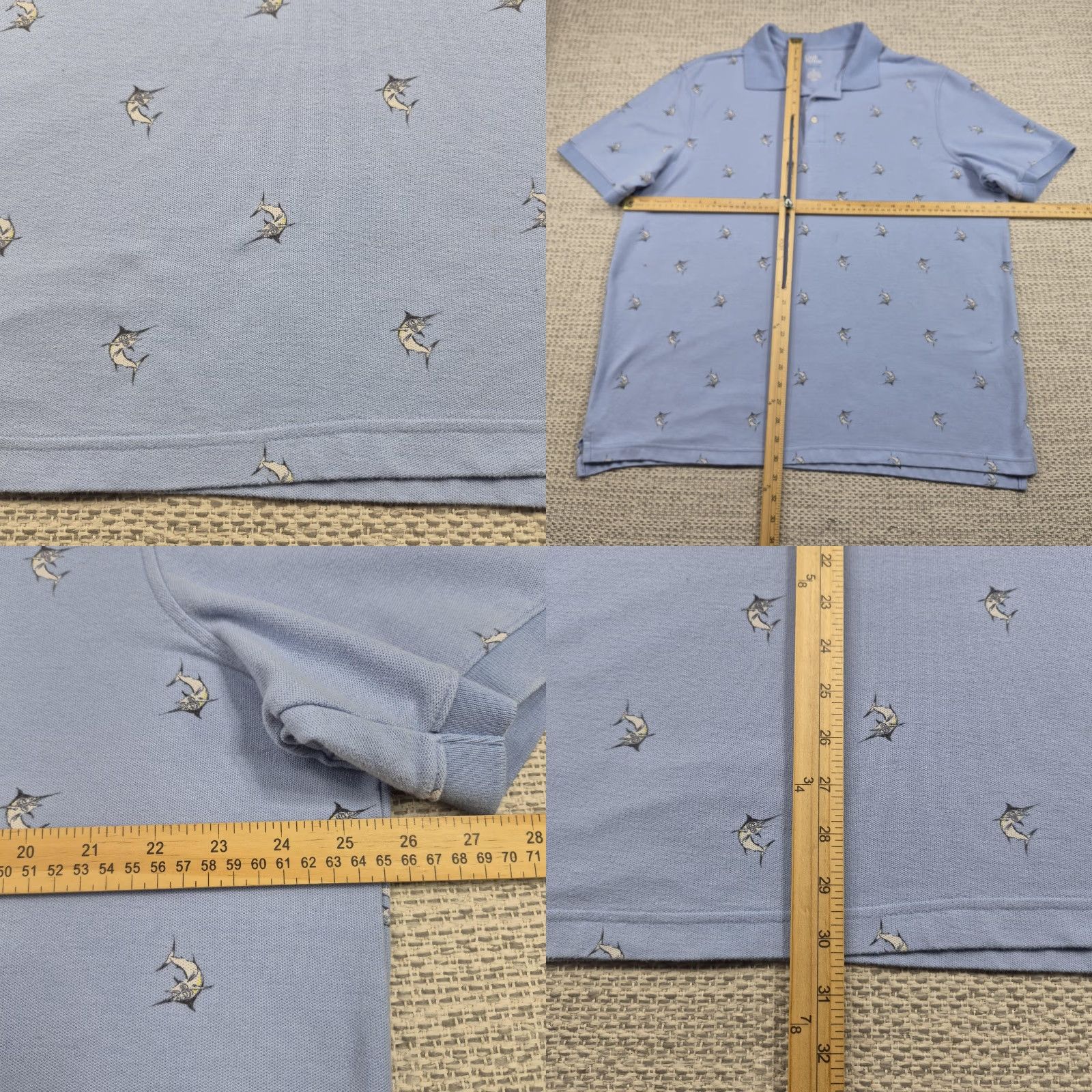 Croft & Barrow Croft & Barrow Polo Shirt Mens XL Blue Easy Care Marlin Fish Nautical Print Shirt Size US XL / EU 56 / 4 - 8 Thumbnail