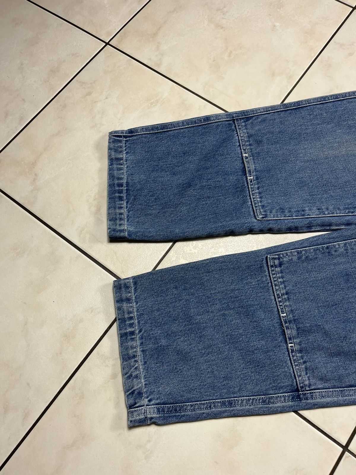 Stussy × Vintage Stussy workgear navy denim double knee baggy jeans pants 34 Size US 34 / EU 50 - 9 Thumbnail