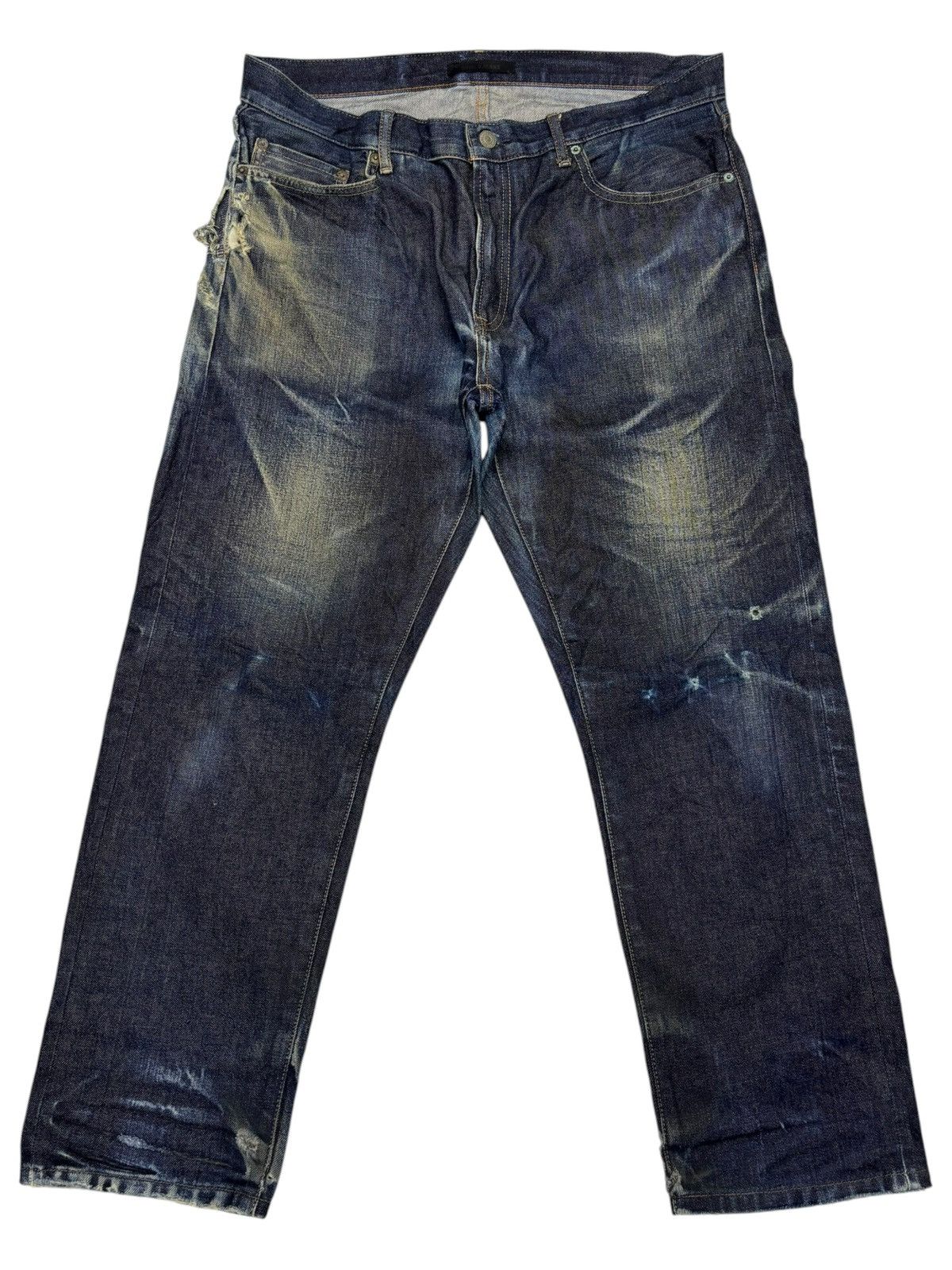 Undercover × Uniqlo VINTAGE UNIQLO DESTROYED DENIM JEANS Size US 35 - 7 Thumbnail