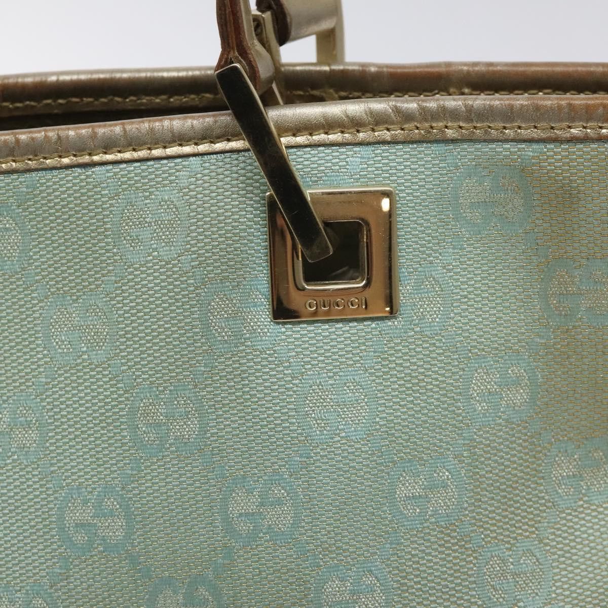 Gucci GUCCI GG Canvas Tote Bag Light Blue Gold 002 002 Size ONE SIZE - 14 Thumbnail