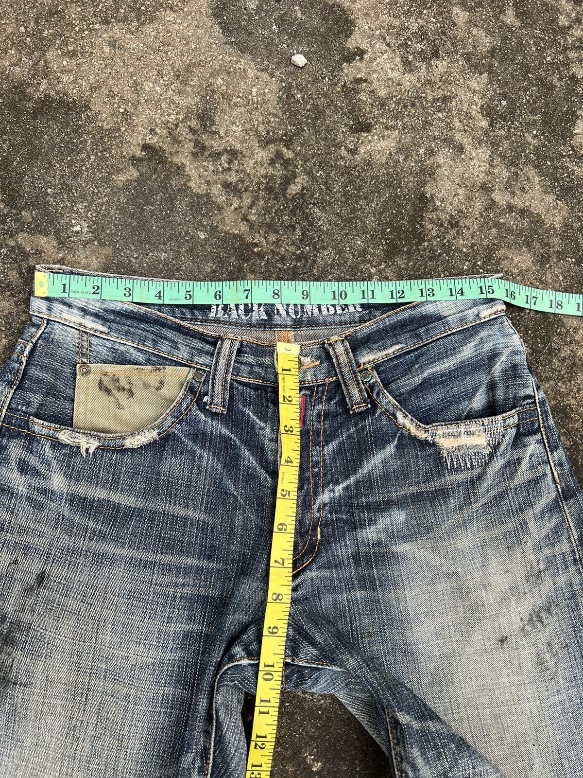 Japanese Brand × Vintage VINTAGE BACK NUMBER DISTRESSED JEANS Size US 31 - 14 Thumbnail