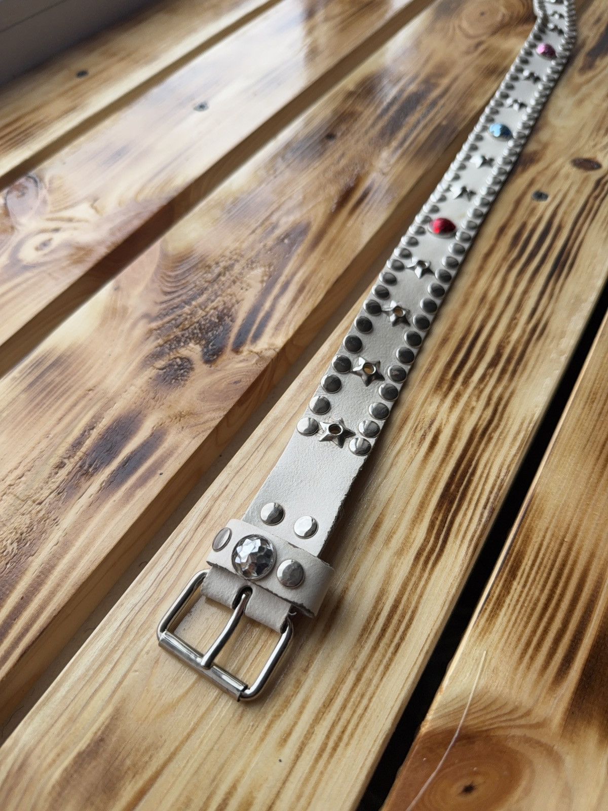 If Six Was Nine Vintage Japanese Studded Leather Punk Emo Rock Goth Y2K belt Size ONE SIZE - 5 Thumbnail