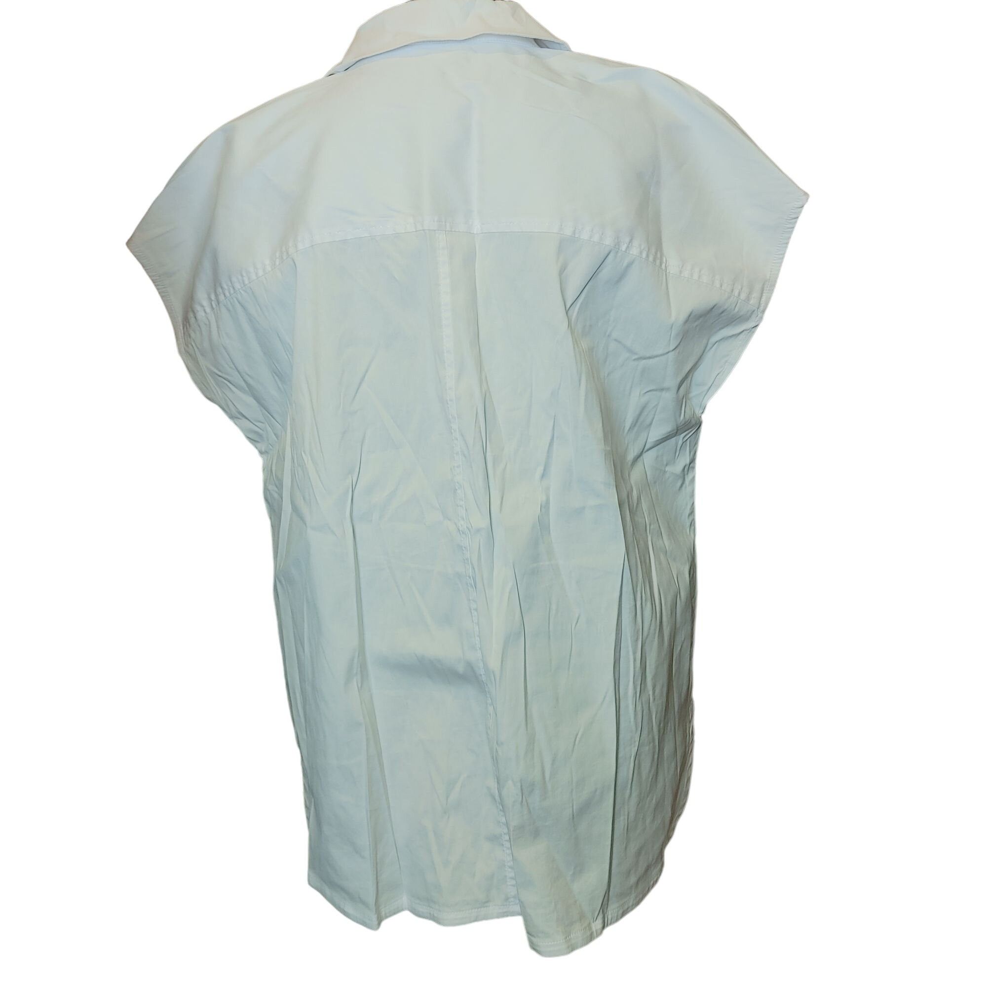 Talbots T BY TALBOTS Womens 1X White Short Sleeve Button Down Casual Size XL / US 12-14 / IT 48-50 - 2 Thumbnail