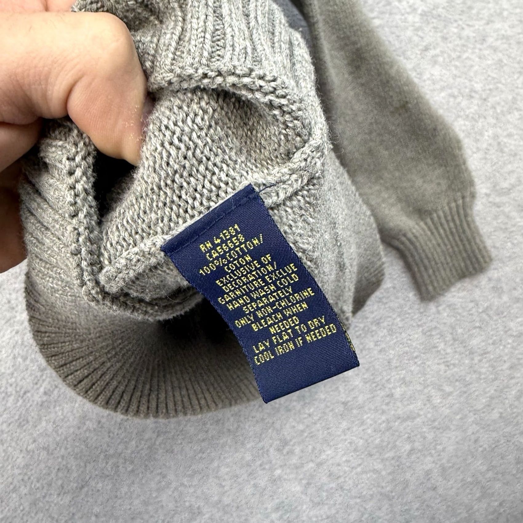Ralph Lauren Polo Ralph Lauren Sweater Mens Size M Gray Turtle Neck Buttons 100% Cotton Flaw Size US M / EU 48-50 / 2 - 4 Thumbnail