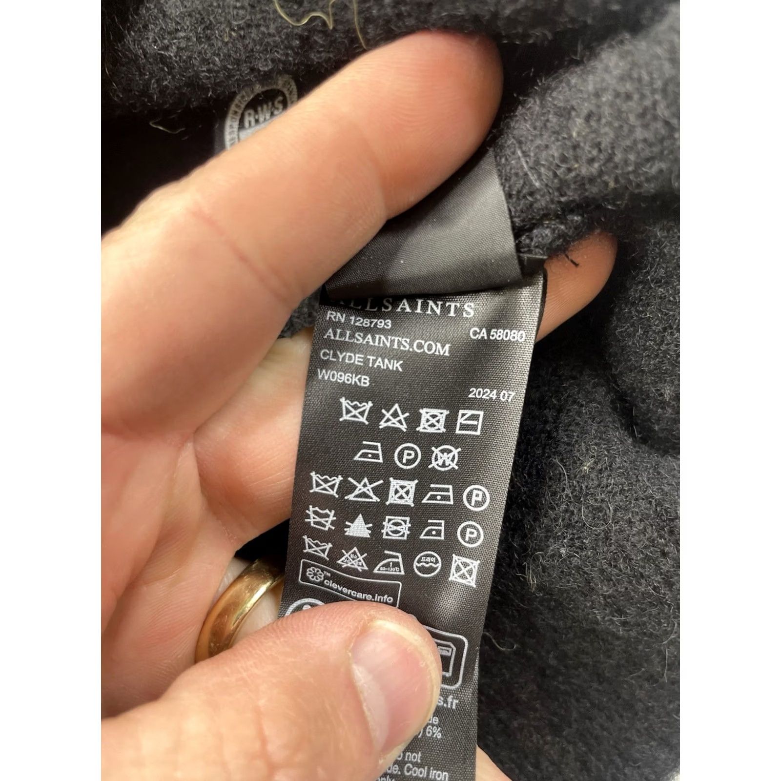Allsaints AllSaints Clyde Tank Sweater Vest Womens M Black V Neck Wool Mohair Knit Vest Lightweight All Seasons Fashion, Classic, Designer, Preppy Size M / US 6-8 / IT 42-44 - 6 Thumbnail