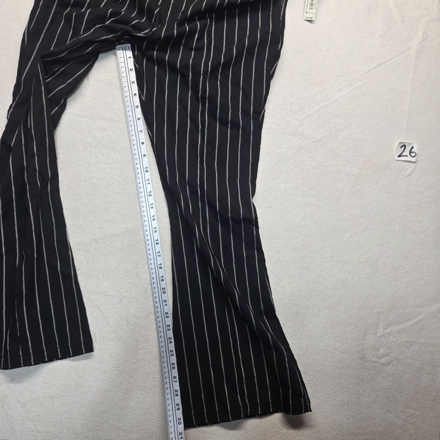 Vintage No Boundaries Millenium Flare Pants Womens XXL Black Striped High Rise Regular 2XL Pants Womens Size 40" / US 18 - 7 Thumbnail