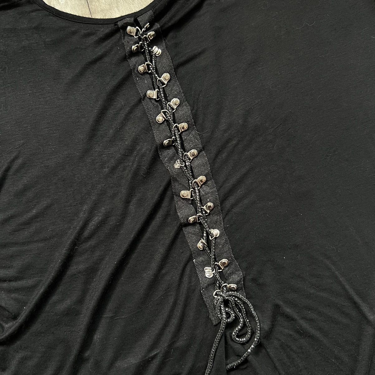 If Six Was Nine 2000s Black Skull Vkei Style Back Lace Studed Shirt Size ONE SIZE - 6 Thumbnail