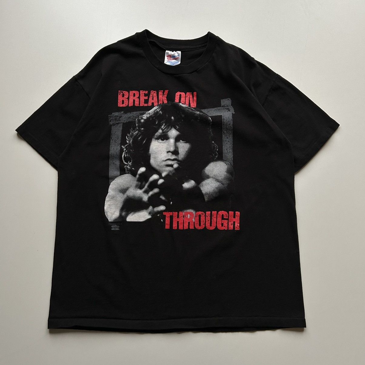 Official The Doors 'Break On Through' Vintage T-Shirt - Black Band Logo Tee For Men
