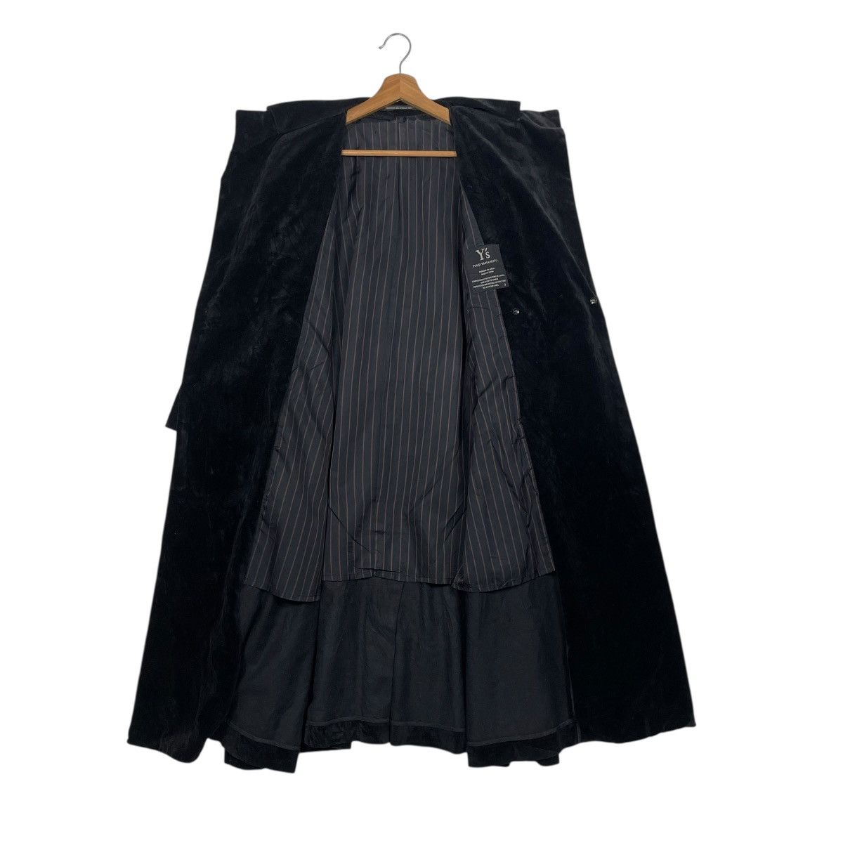 Yohji Yamamoto Y’s Yohji Yamamoto Black Velvet Long Coat Size L / US 10 / IT 46 - 12 Thumbnail