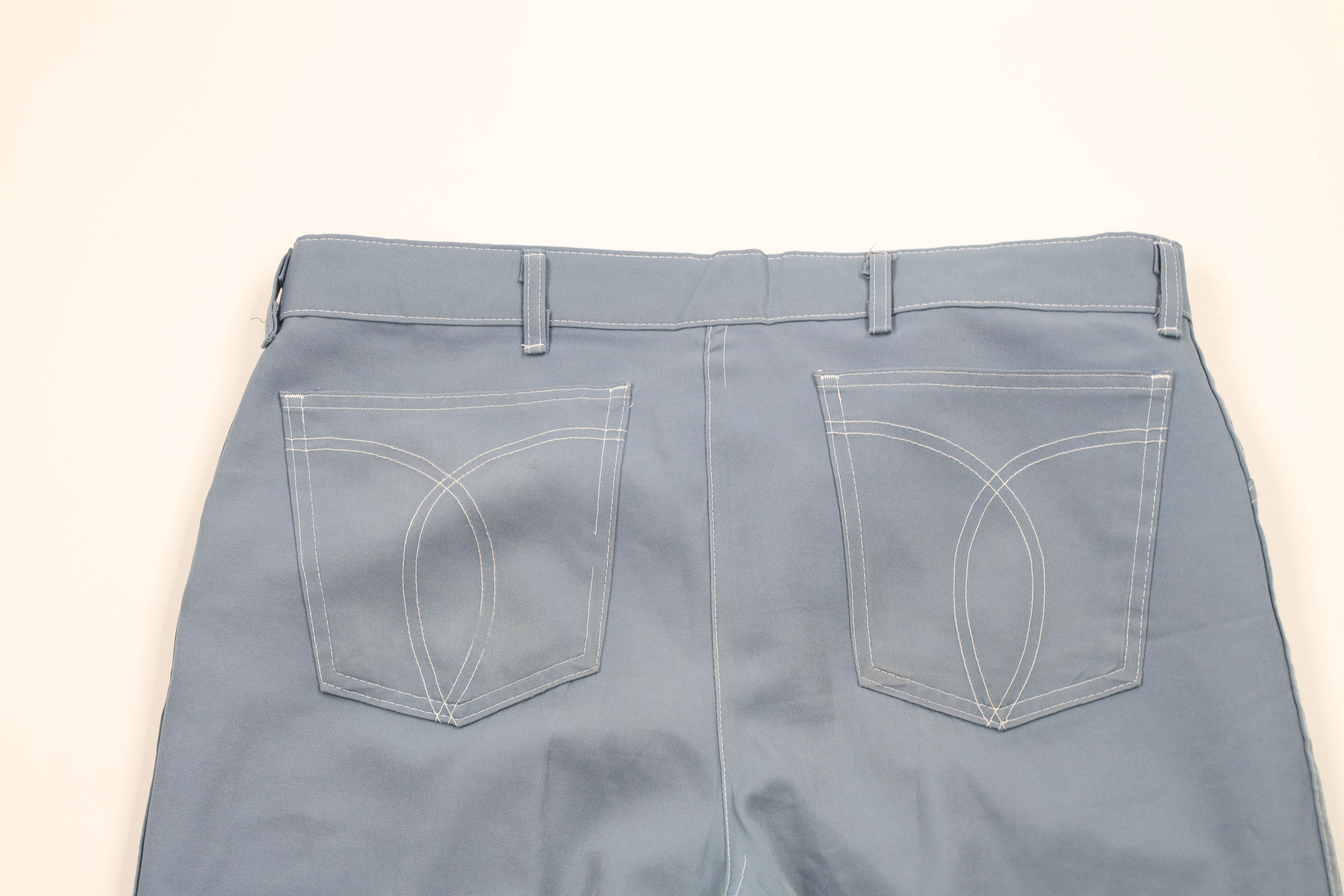 Vintage Vintage 70s Streetwear Flared Wide Leg Chino Pants Blue USA Size US 36 / EU 52 - 9 Thumbnail