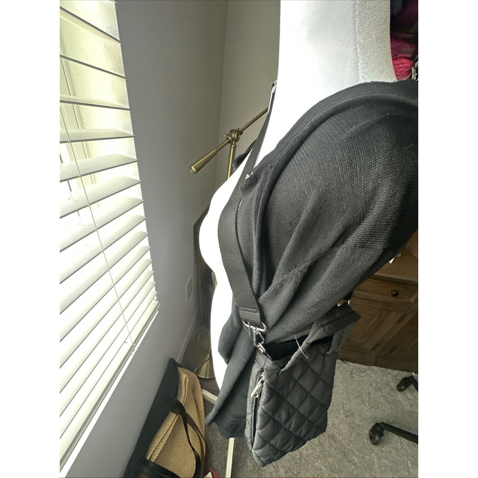 I.N.C INC Rachell Quilted Crossbody Hobo NWOT New Black $50 Retail Size ONE SIZE - 5 Thumbnail