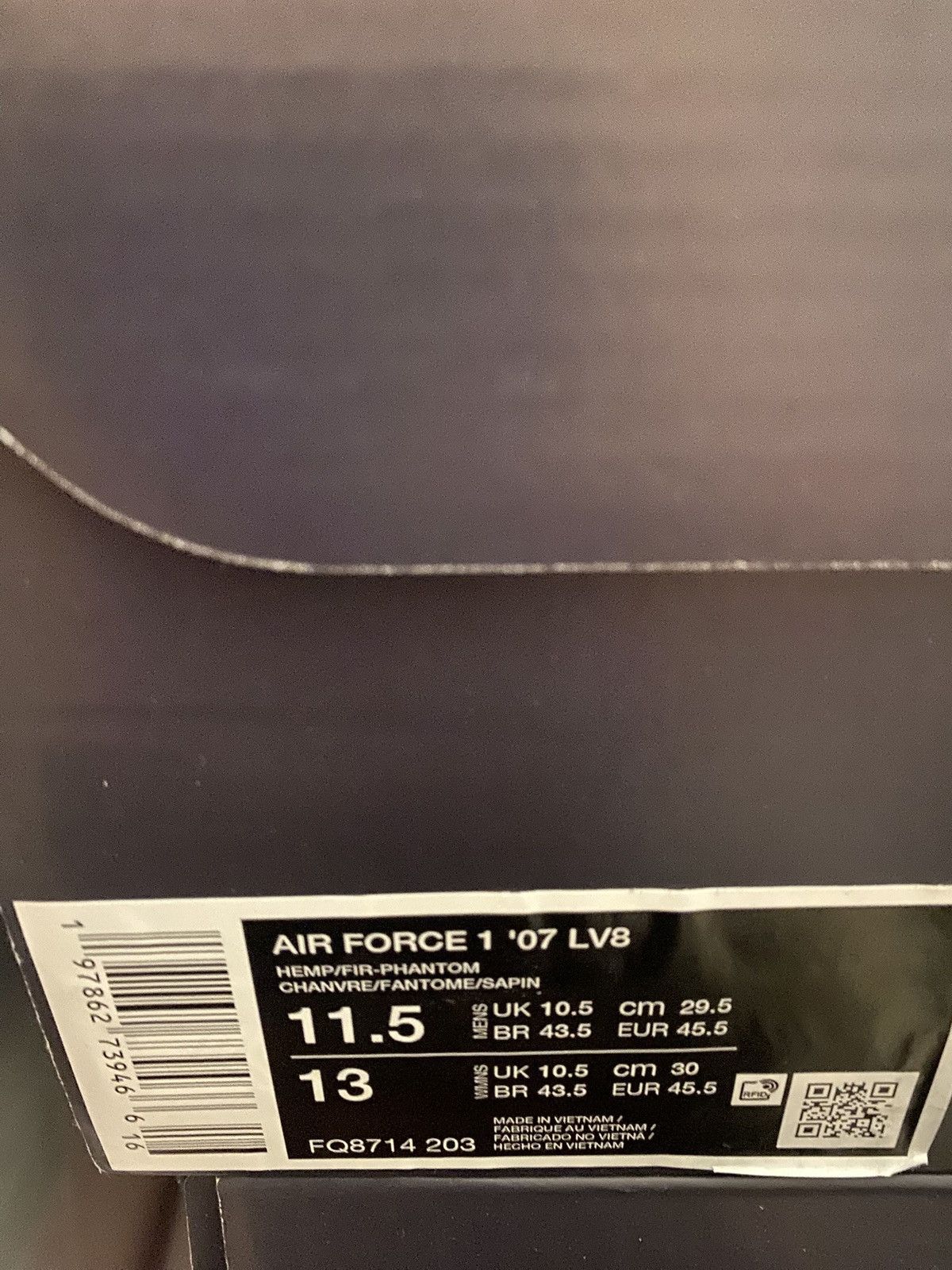 Nike Nike Air Force 1 07 LV8 Rattan Phantom Fir Size US 11.5 / EU 44-45 - 8 Thumbnail