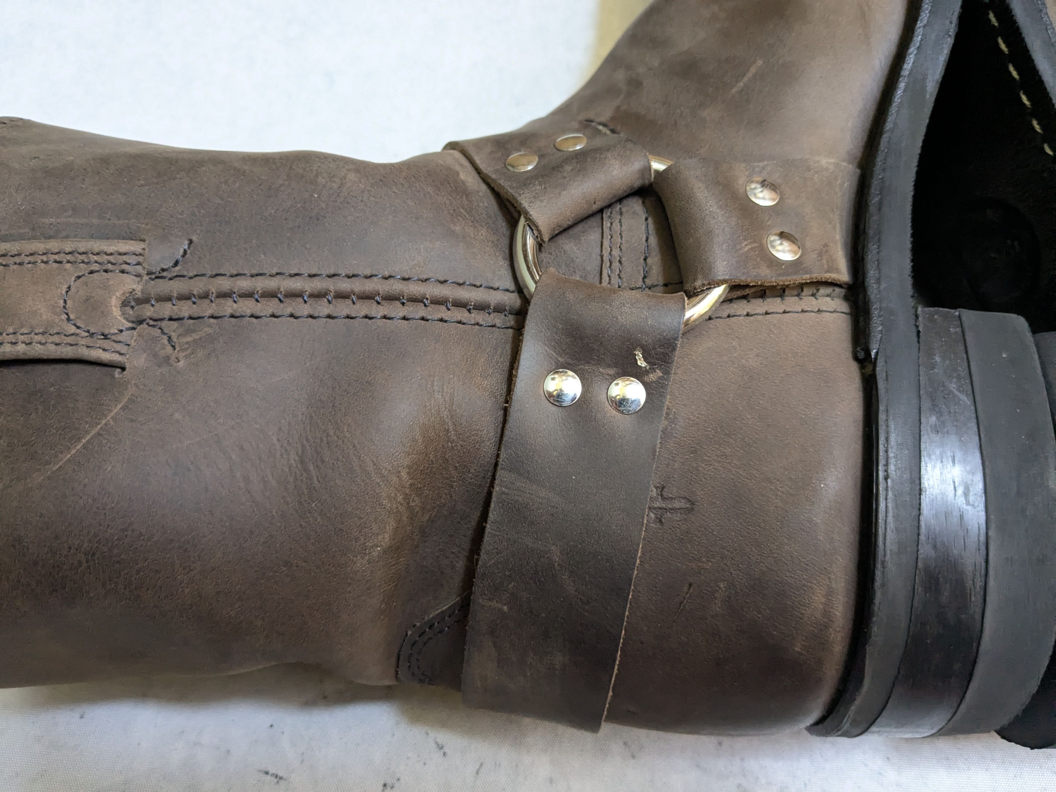 Frye Frye Harness Boots Brown Leather 11.5 M Buckle Strap Size US 11.5 / EU 44-45 - 9 Thumbnail