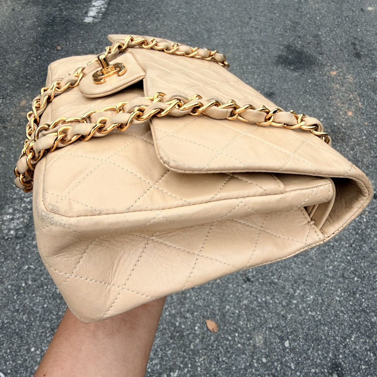 Chanel Chanel Medium Flap Beige Timeless Classic Vintage Shoulder Size ONE SIZE - 6 Thumbnail