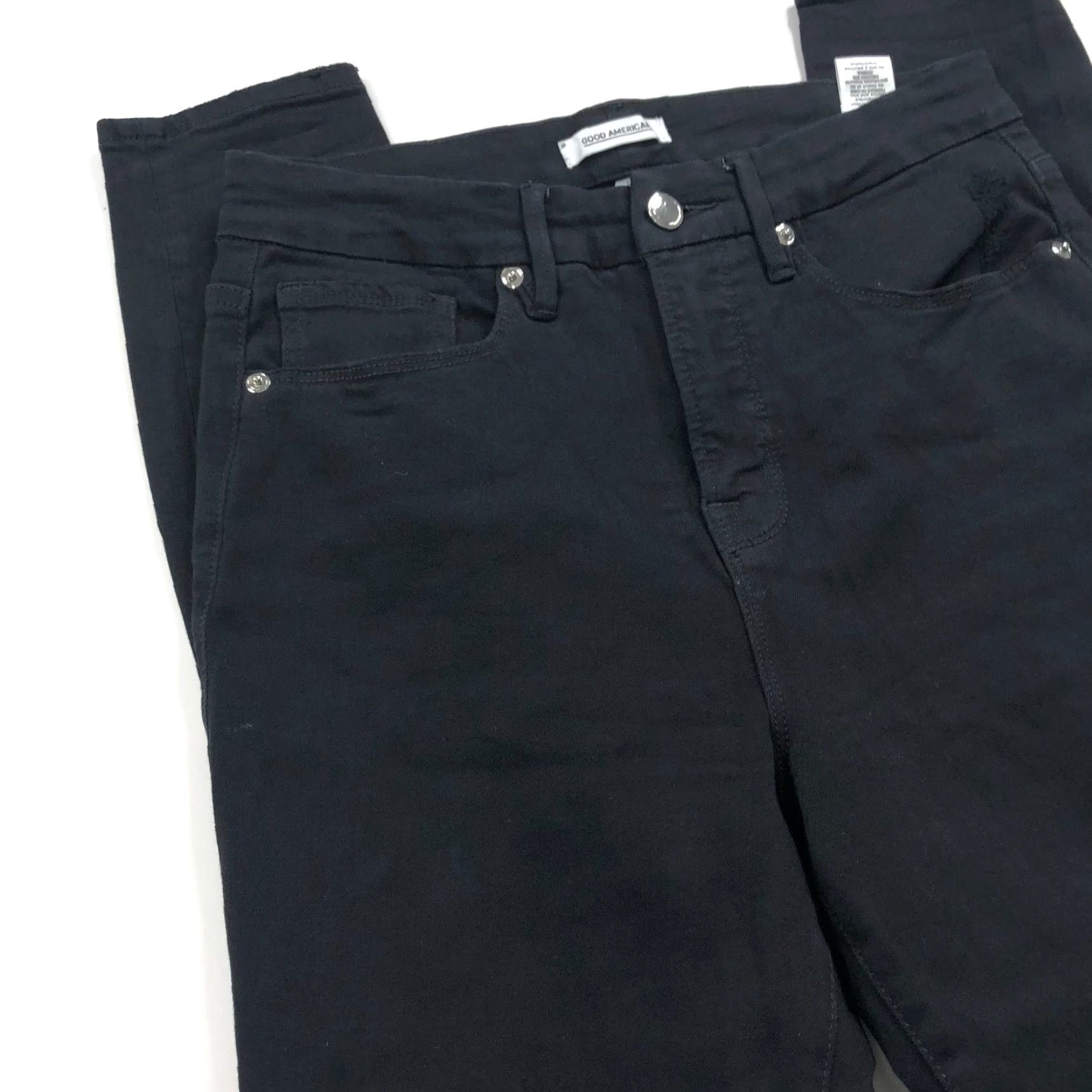 Good American Good American Jeans High Rise Skinny 8 27W 29L GL108TOF Black Denim 5-Pocket Women Size 27" / US 4 / IT 40 - 3 Thumbnail