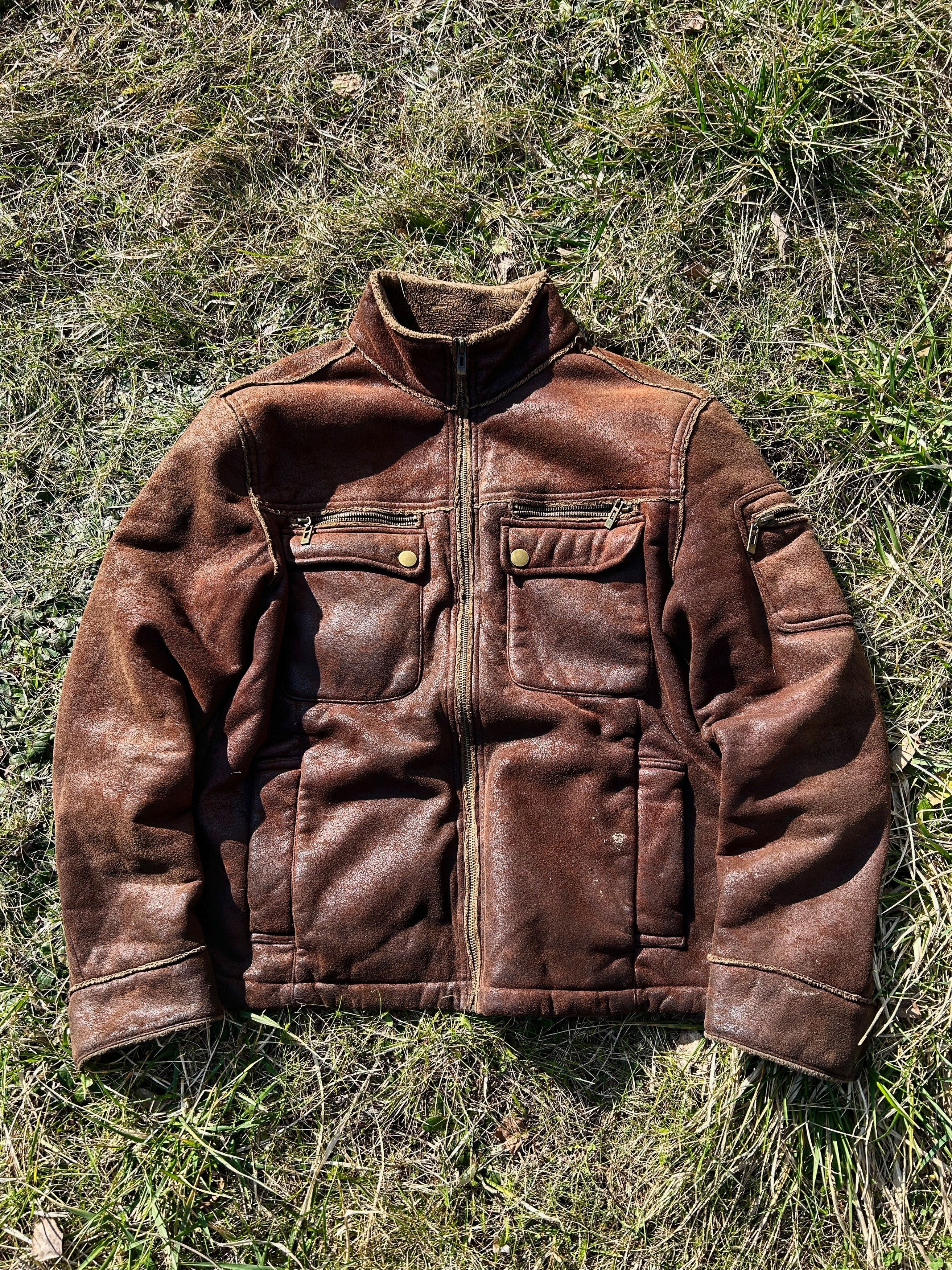 ジャケット・アウター 80s Schott suede leather bomber jkt Schott Vintage 80s Schott style Faded Leather Bomber jacket