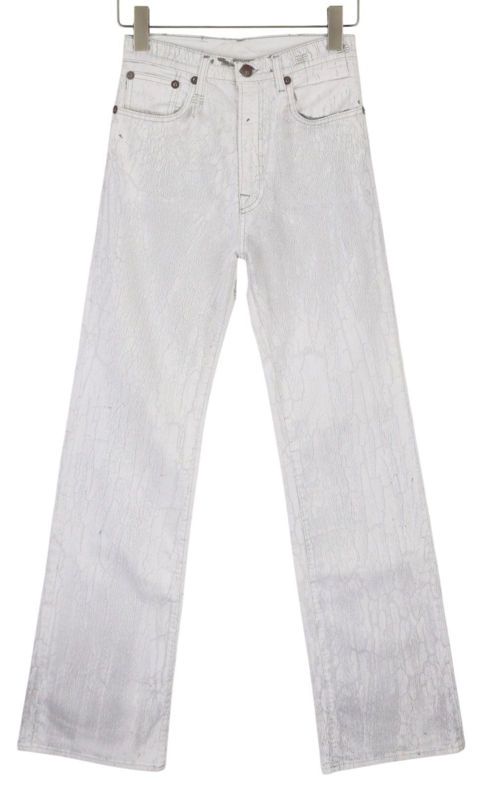 R13 JANE 26 Crackled Grey Slim Straight Stretch Long 85787 Size 26" / US 2 / IT 38 - 2 Thumbnail