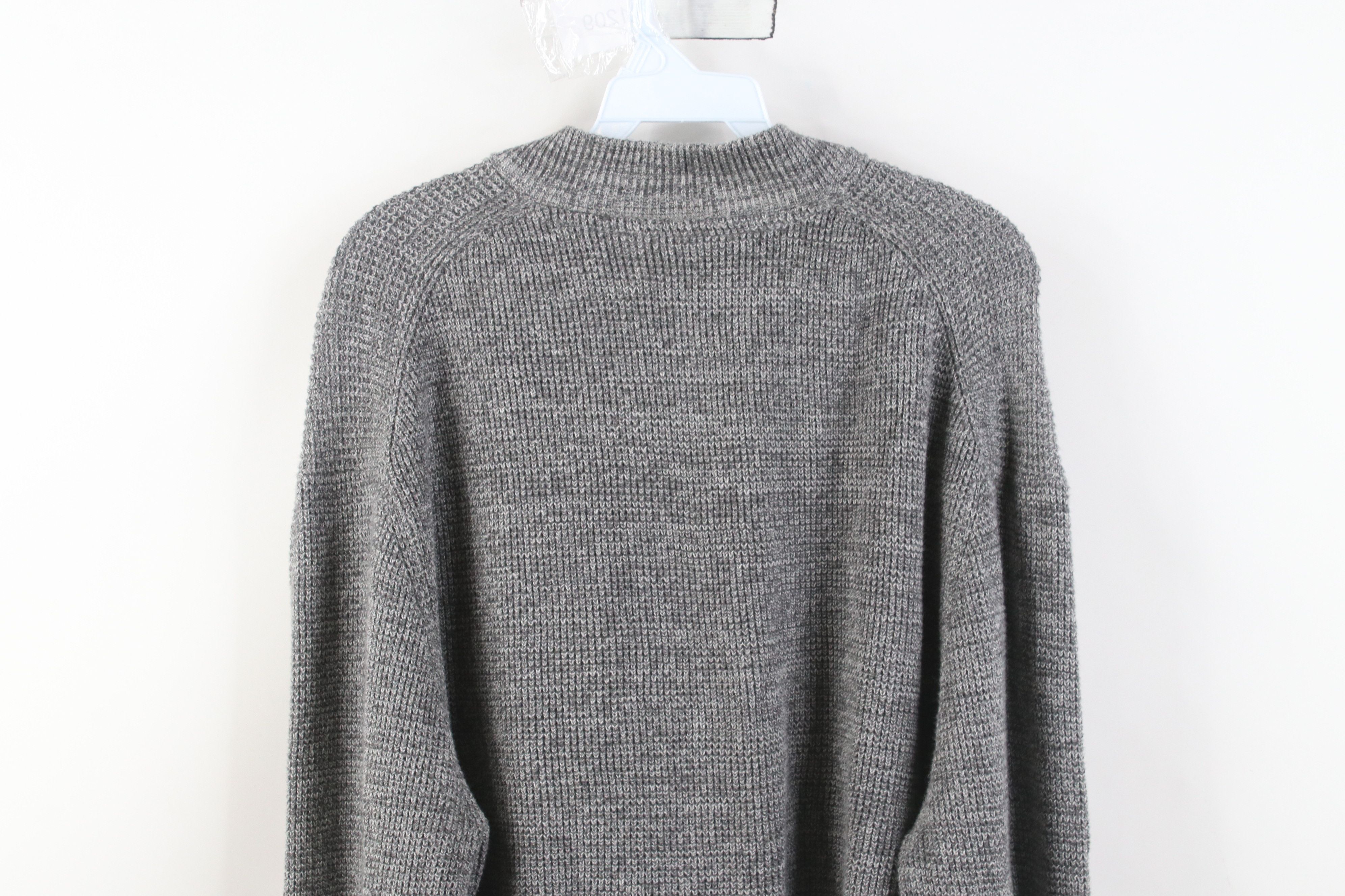 Vintage Vintage 90s Y2K Streetwear Ribbed Knit Henley Sweater Gray Size US XL / EU 56 / 4 - 10 Thumbnail
