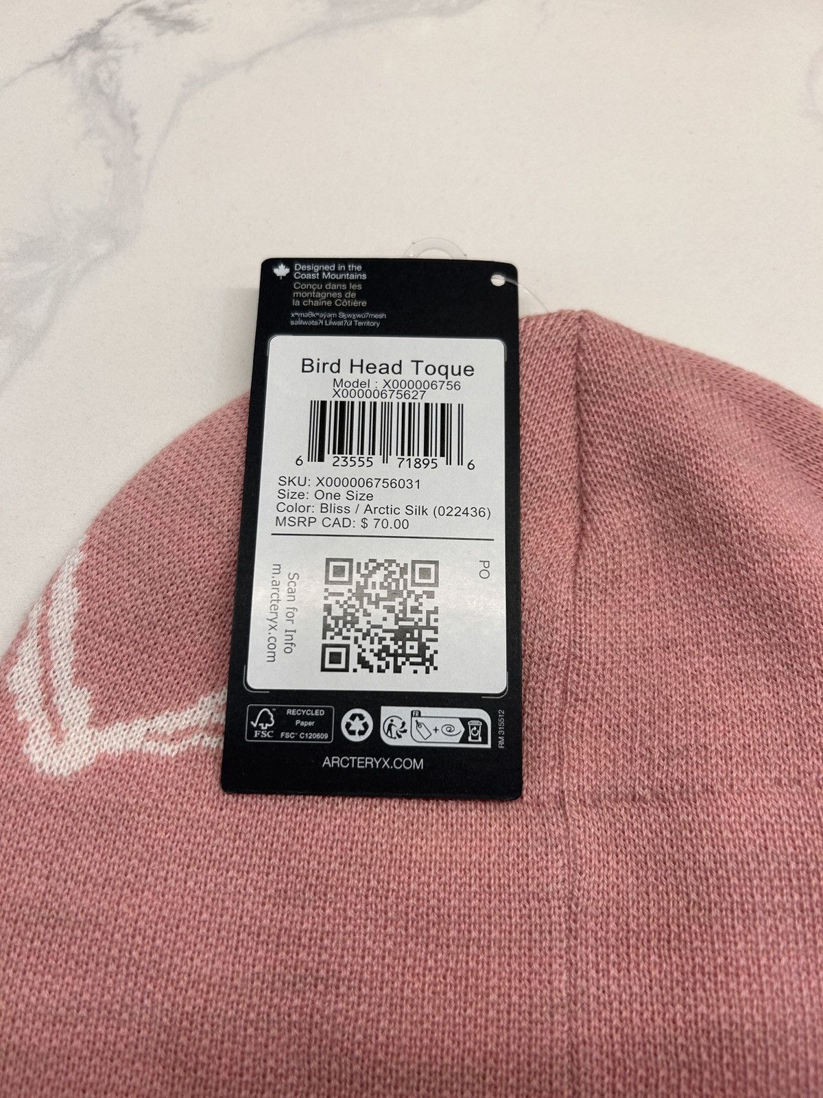 Arc'teryx Arc’teryx Pink Bird Head Toque Size ONE SIZE - 3 Thumbnail