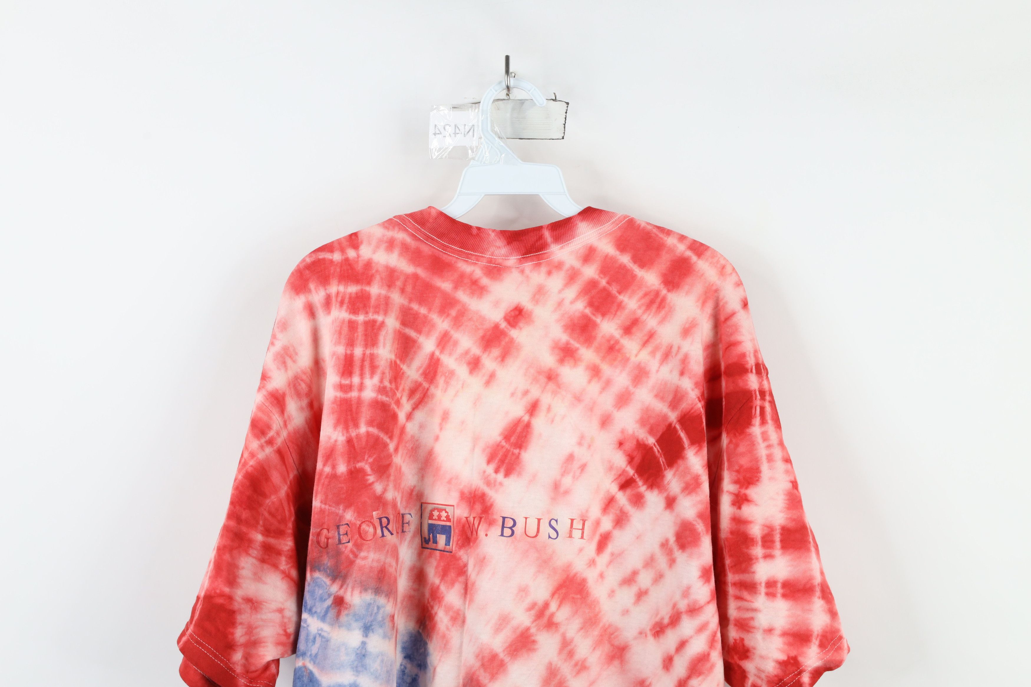 Vintage Vintage Y2K Vote For George W Bush Tie Dye T-Shirt Cotton Size US XXL / EU 58 / 5 - 13 Thumbnail