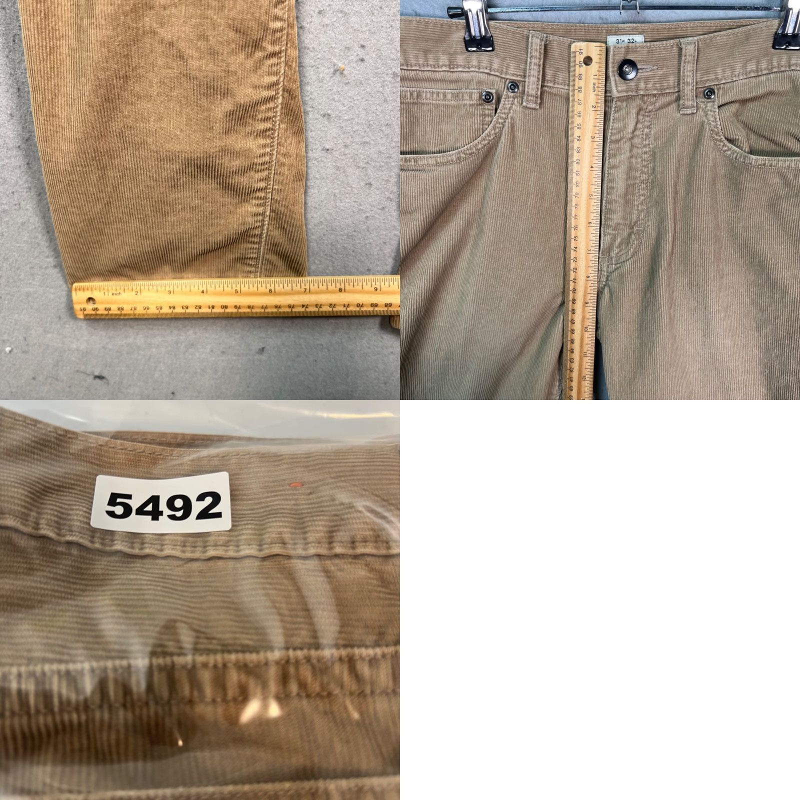 J.Crew J.CREW 484 Mens Pants 31 x 32 Slim Fit Corduroy Beige Cotton Shirt? Size US 31 - 8 Thumbnail