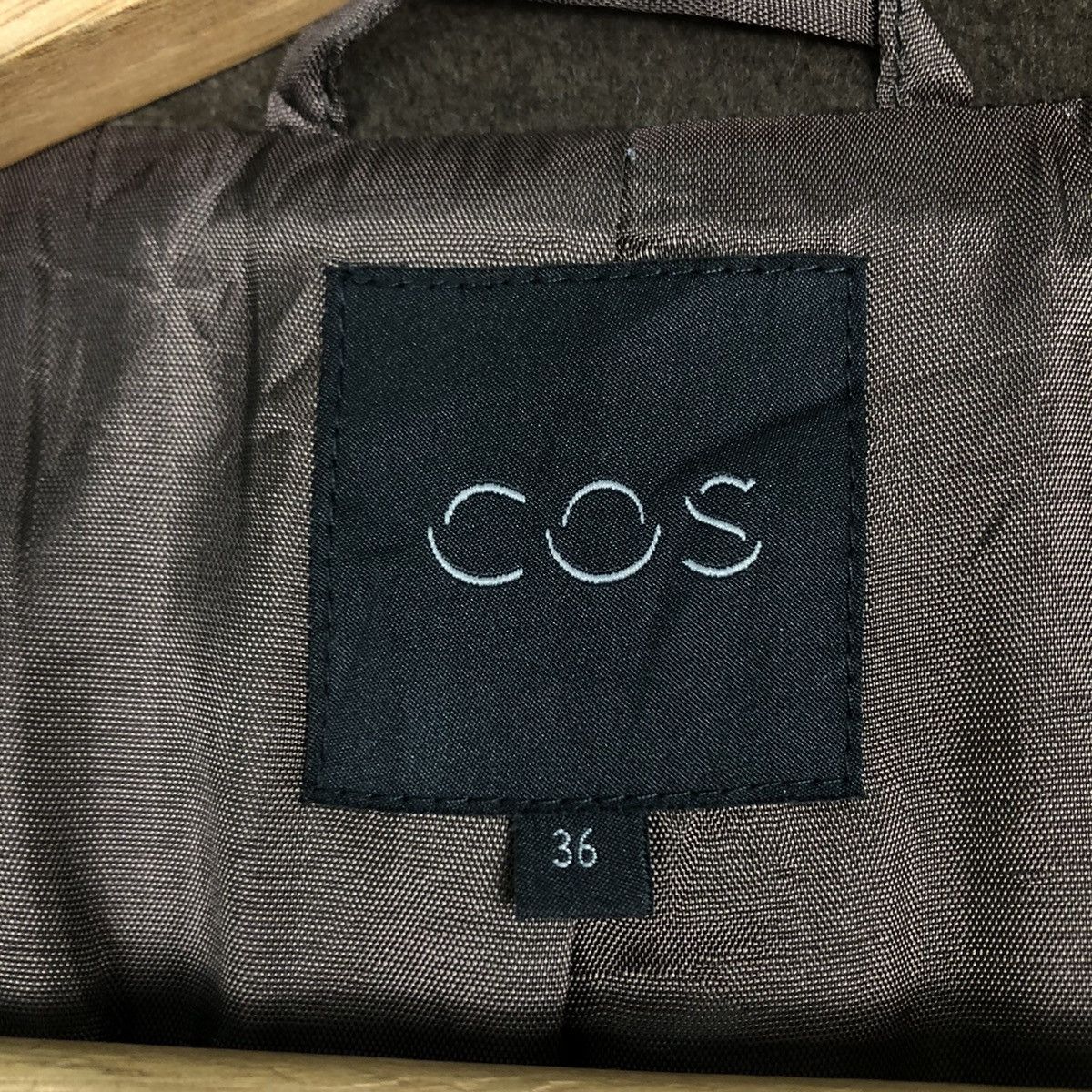 Cos 🔥Long Jacket Wool Herringbone Fly COS Rich Brown Size XS / US 0-2 / IT 36-38 - 16 Thumbnail