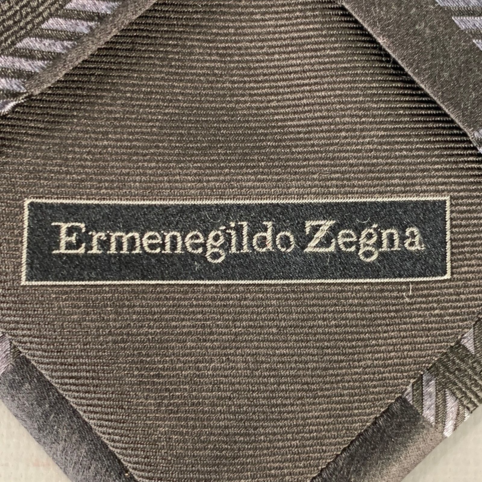 Ermenegildo Zegna ERMENEGILDO ZEGNA Black Navy Geometric Jacquard Silk Tie Size ONE SIZE - 3 Thumbnail
