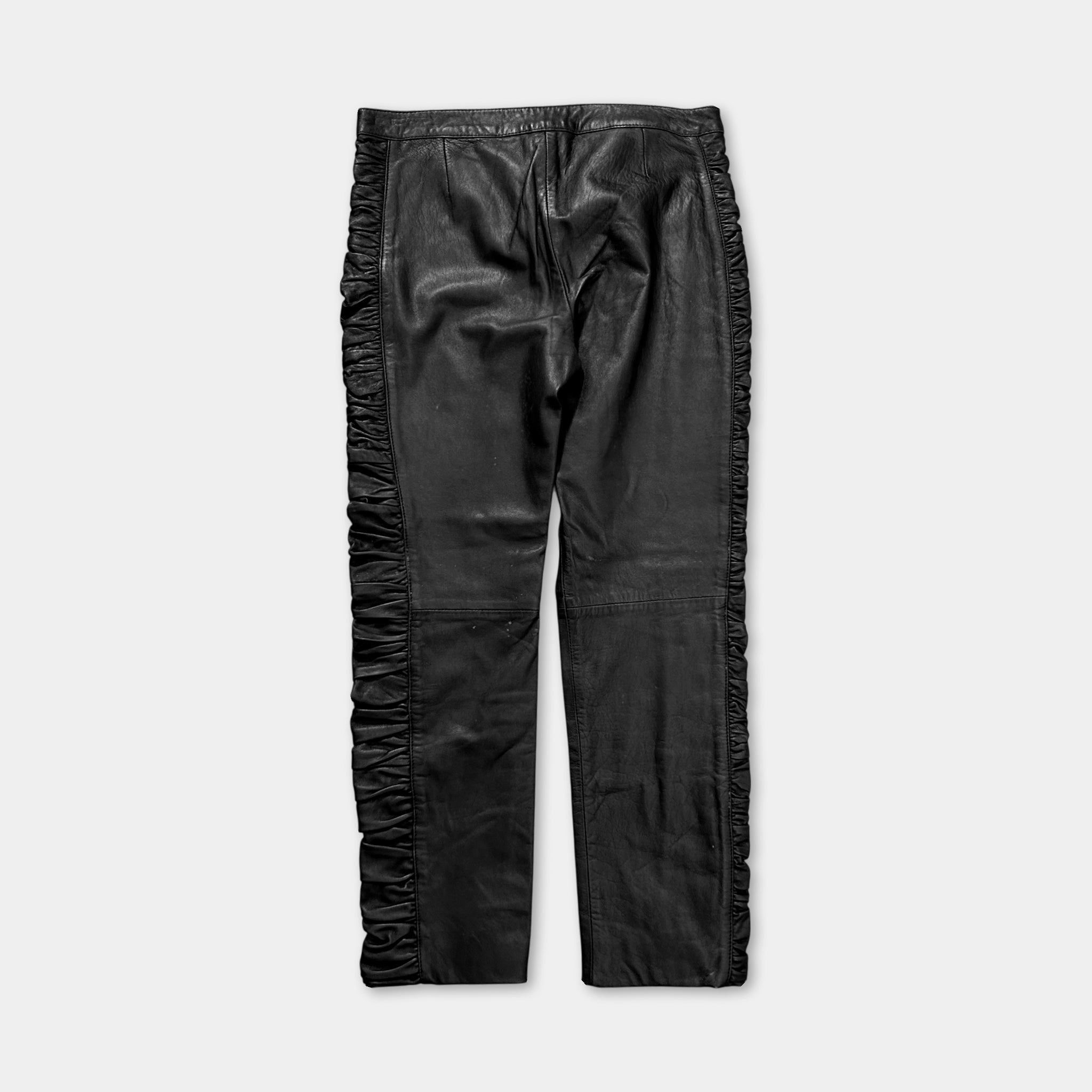 Dolce & Gabbana Dolce & Gabbana Wrinkled Black Leather Pants Size 28" / US 6 / IT 42 - 5 Thumbnail
