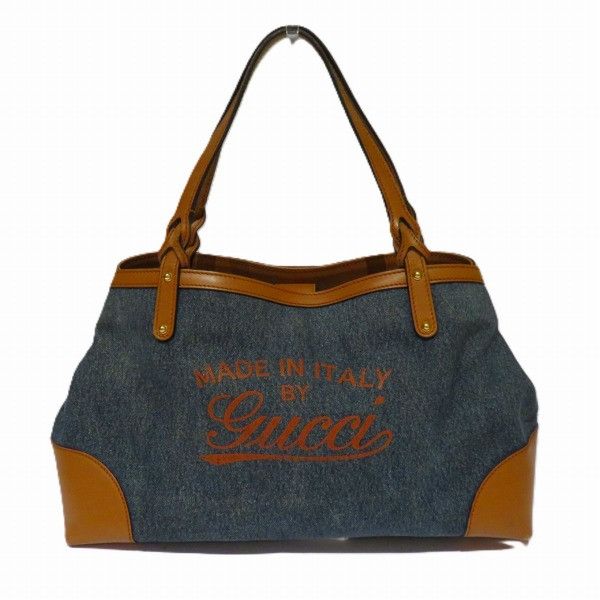 Gucci Gucci Gucci Denim Leather Tote Bag 348715 Denim Tote Bag 348715 in Good Condition Size ONE SIZE - 1 Thumbnail