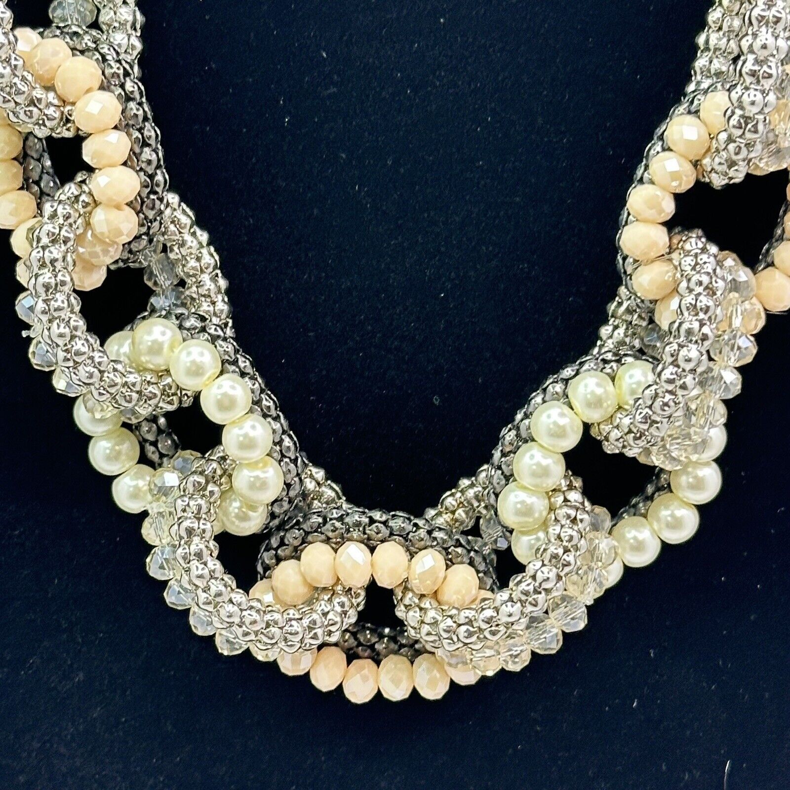 Vera Wang VERA WANG Crystal Beads Braided Shimmering Mesh Necklace Size ONE SIZE - 6 Thumbnail
