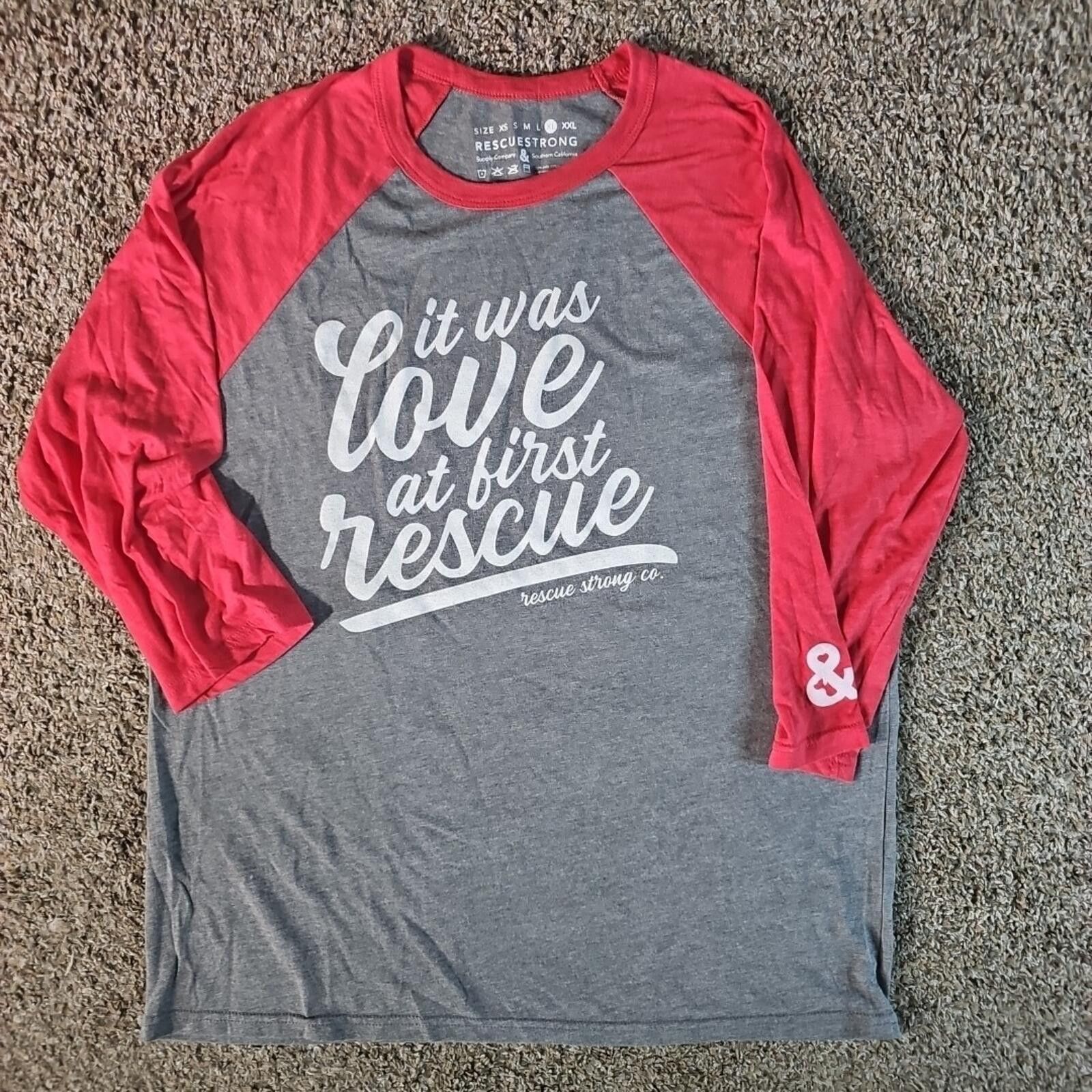 Other It Was Love At First Rescue Rescue Strong XL Raglan Shirt Size US XL / EU 56 / 4 - 1 Thumbnail