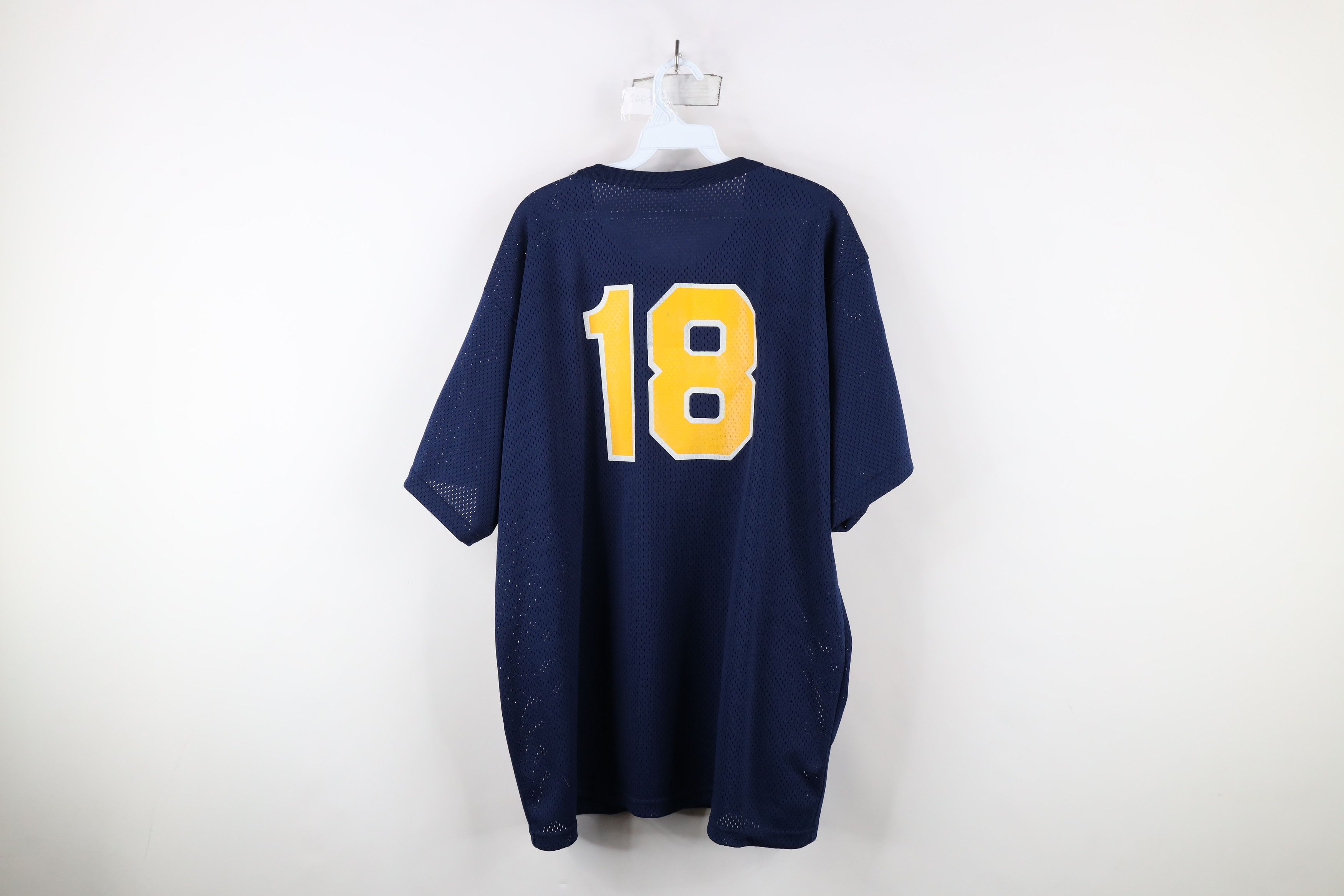 Vintage Vintage 90s Michigan Rams Mesh Henley Baseball Jersey Blue Size US XXL / EU 58 / 5 - 13 Thumbnail