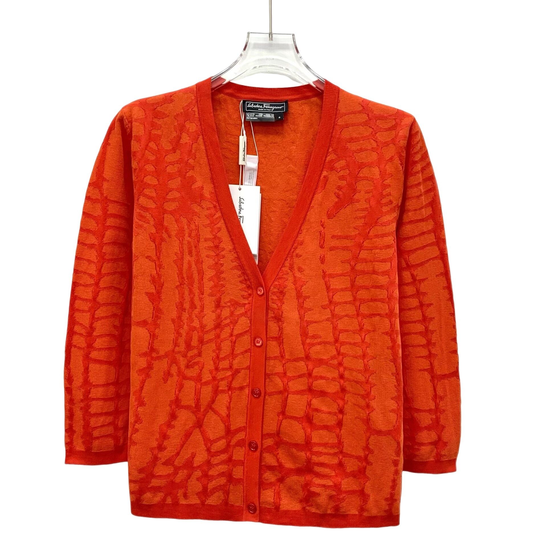 Salvatore Ferragamo Salvatore Ferragamo Patterned Knit Cardigan Size S Size US S / EU 44-46 / 1 - 1 Thumbnail