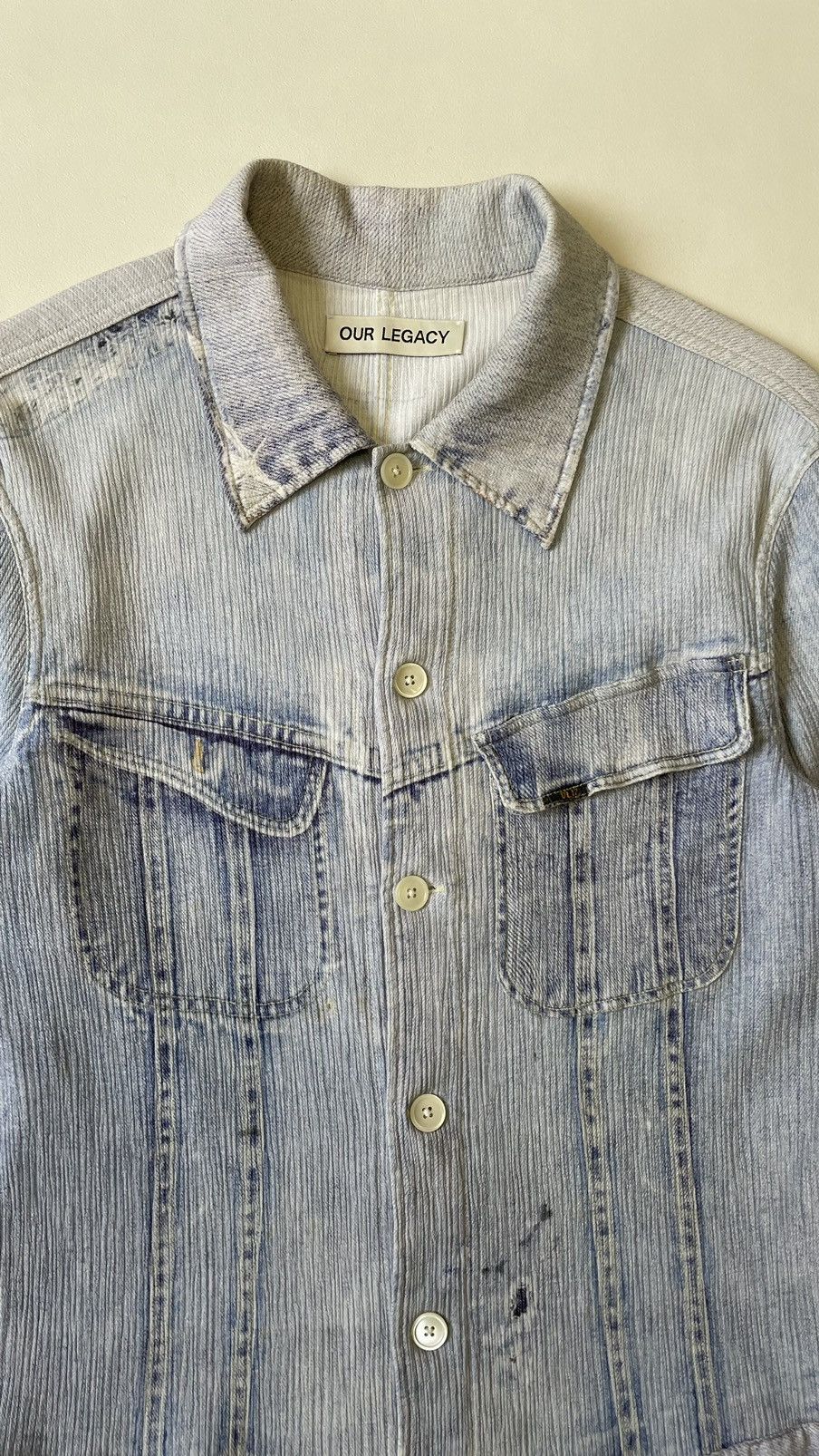 Our Legacy Trompe-l'œil Pleated Denim Print Shirt Size US M / EU 48-50 / 2 - 4 Thumbnail