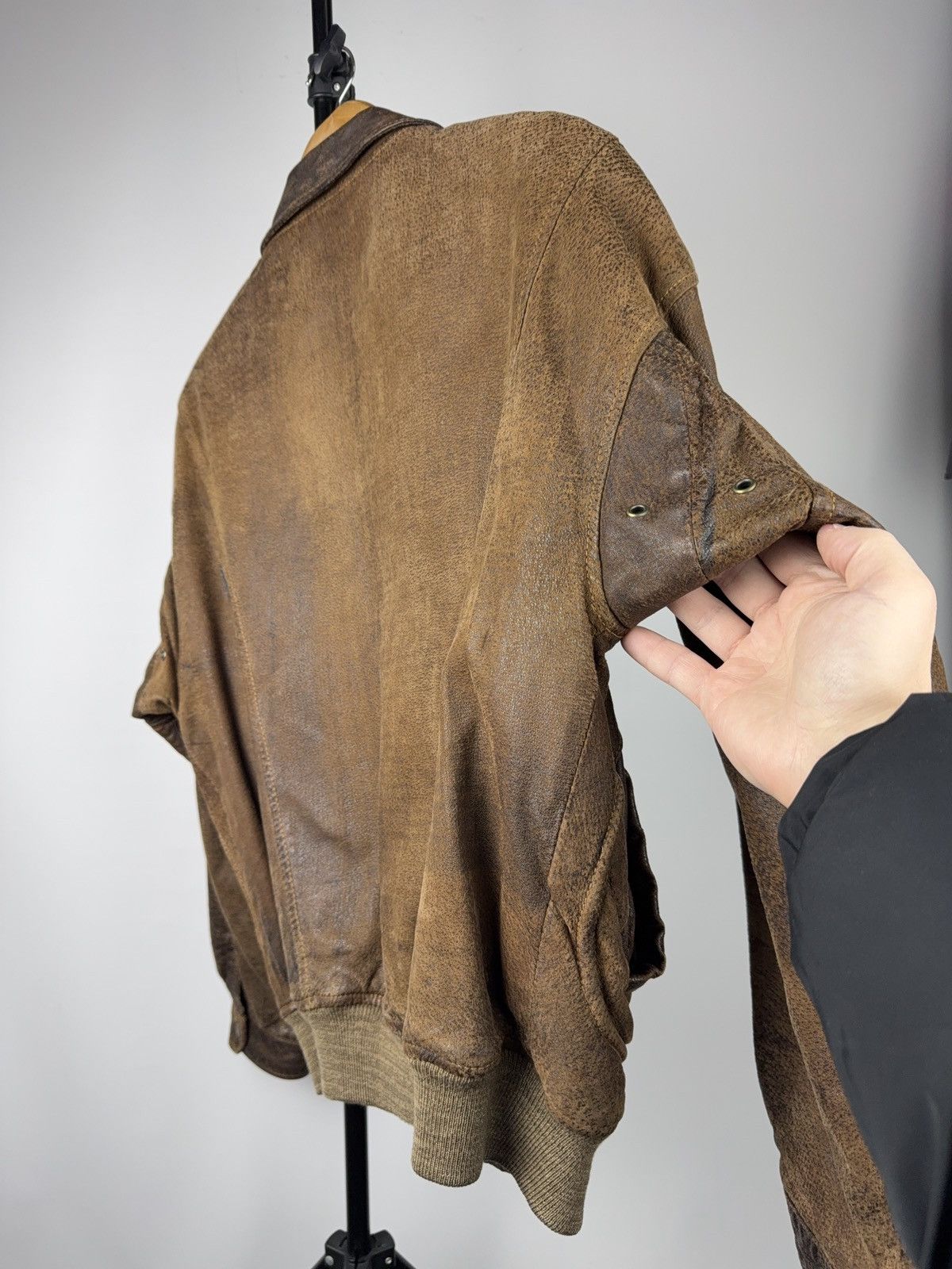 Vintage Vintage 90s Retro Leather Bomber Biker Moto Jacket Style Size US S / EU 44-46 / 1 - 18 Thumbnail