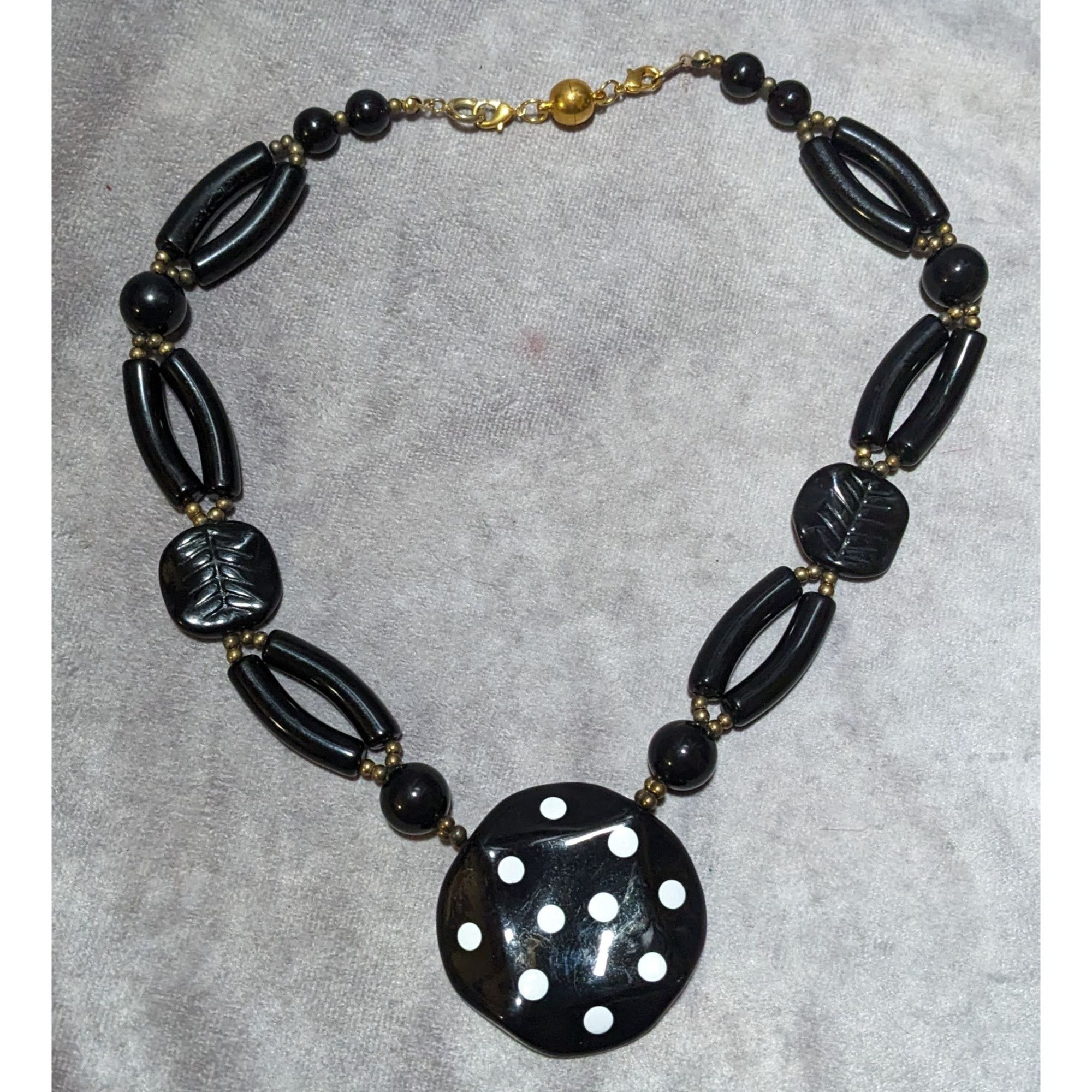 Other Vintage 70s Black Lucite Statement Necklace Size ONE SIZE - 5 Thumbnail