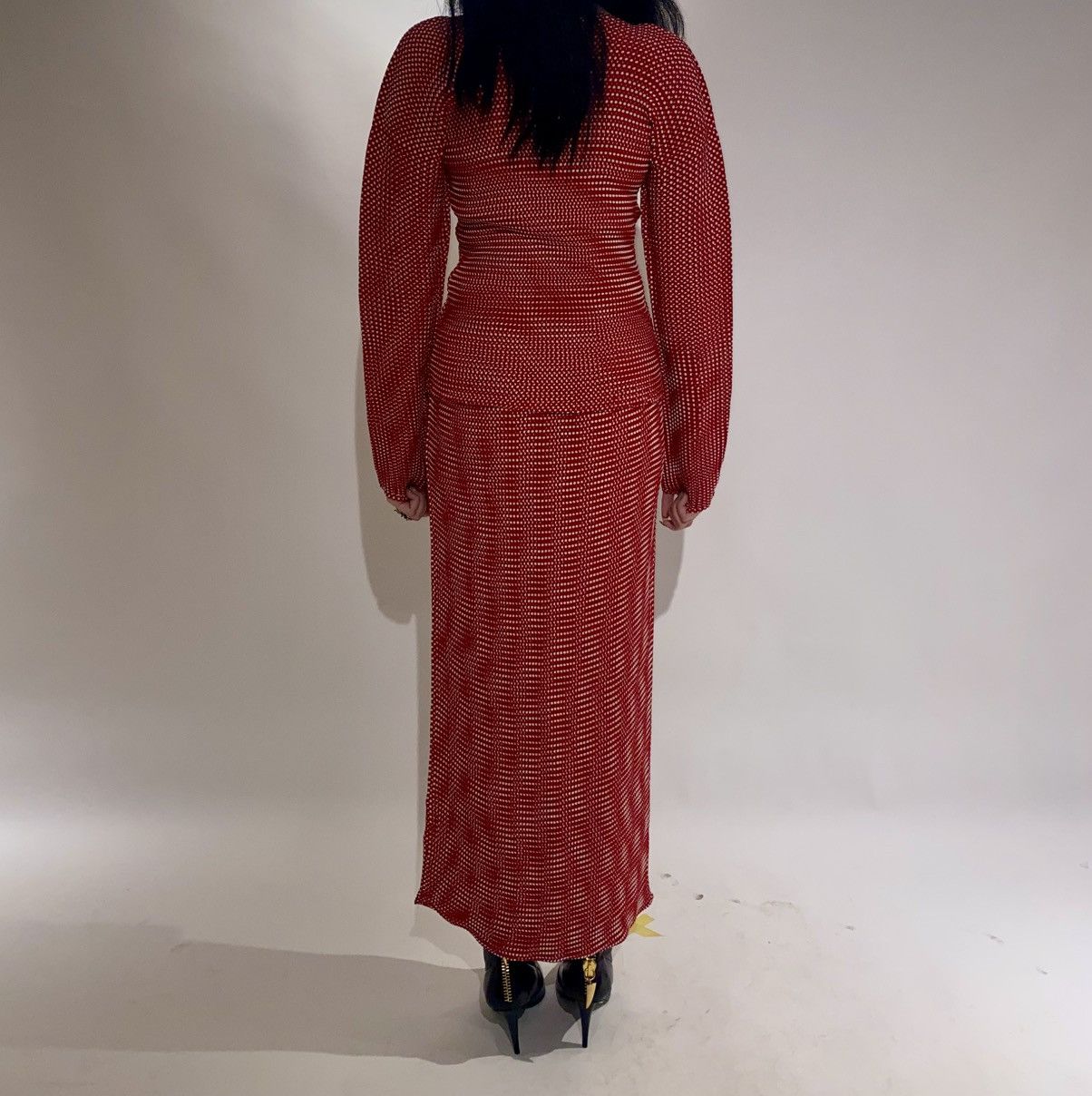 Issey Miyake × Vintage Issey Miyake 1990s Pleated Polyester Top & Skirt Set Size M / US 6-8 / IT 42-44 - 3 Thumbnail