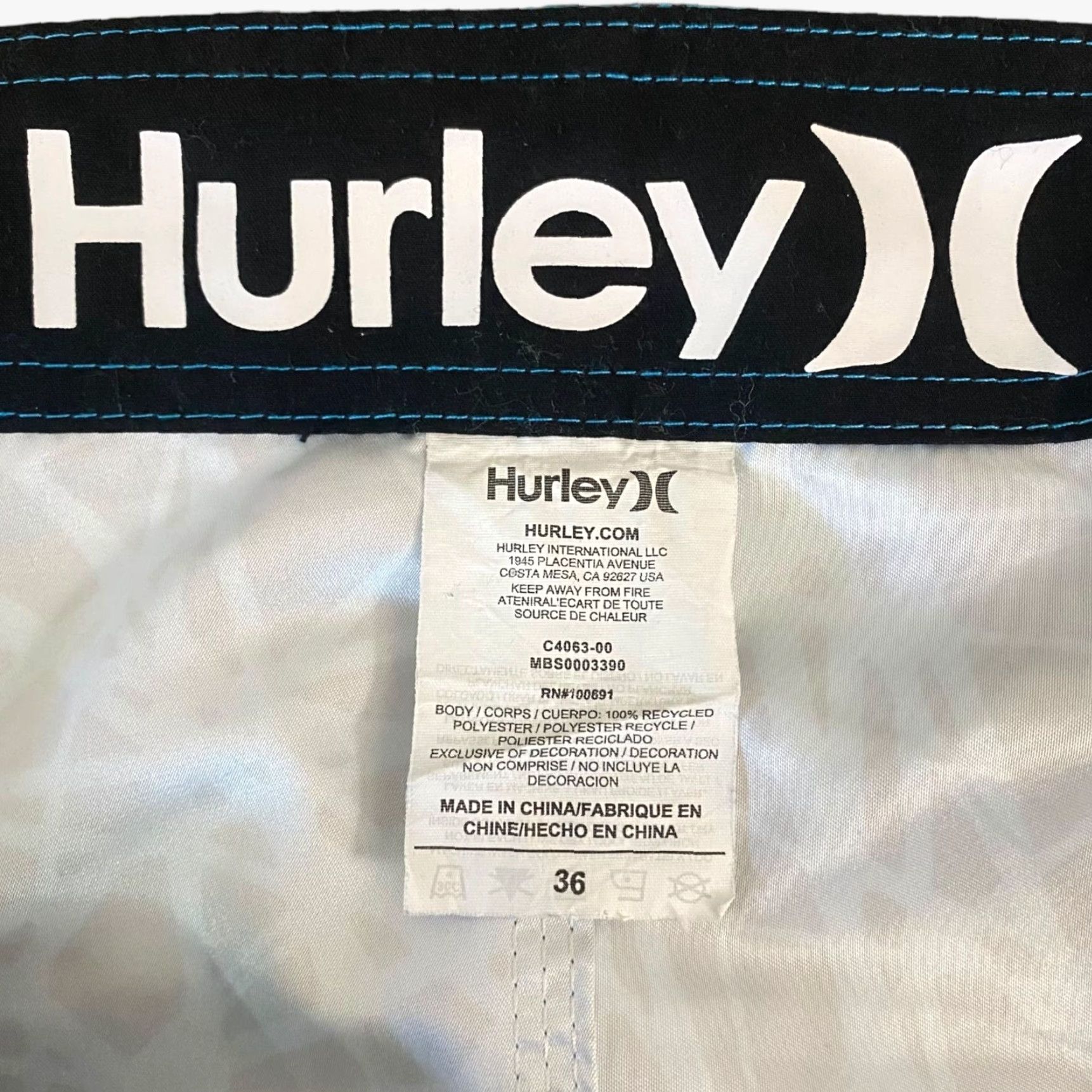 Hurley Hurley Force Core Board Shorts Men's 36 Blue Lagoon Adjustable Waist Surf Swim Size US 36 / EU 52 - 7 Thumbnail